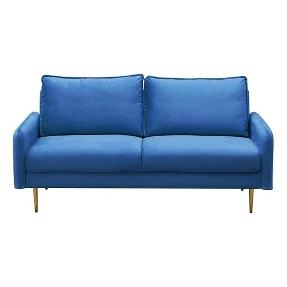 Premium Velvet Living Room Sofa in Prussian Blue - Luxurious Comfort for Modern Home & Apartment Decor | Perfect for Lounging, Entertaining & Relaxing