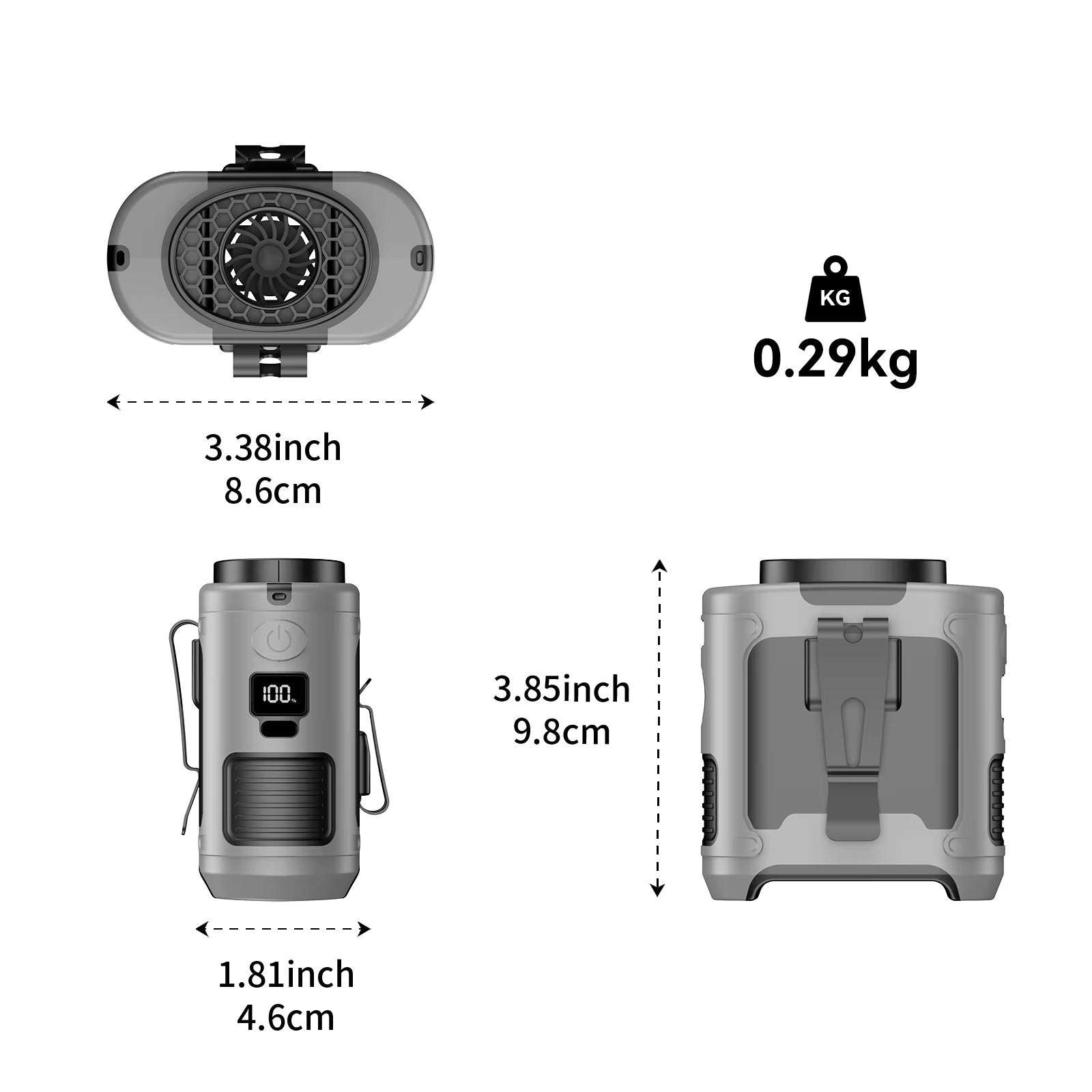 10000mAh Portable Waist Fan with Power Bank - Rechargeable Hanging Neck Fan, Strong Wind Cooling Fan with LED Light for Outdoor Sports, Hiking, Camping & Emergency Use