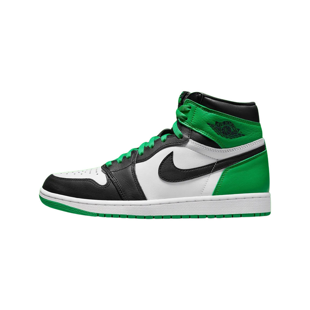 Jordan 1 Retro High OG Sneakers - Black, Lucky Green & White Colorway - Men's Basketball Shoes for Streetwear & Casual Wear