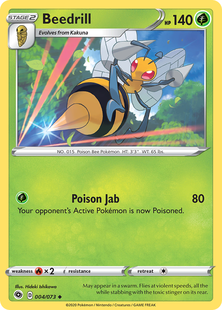 Pokemon TCG Beedrill 004/073 Card - Rare Collectible for Battles & Trading