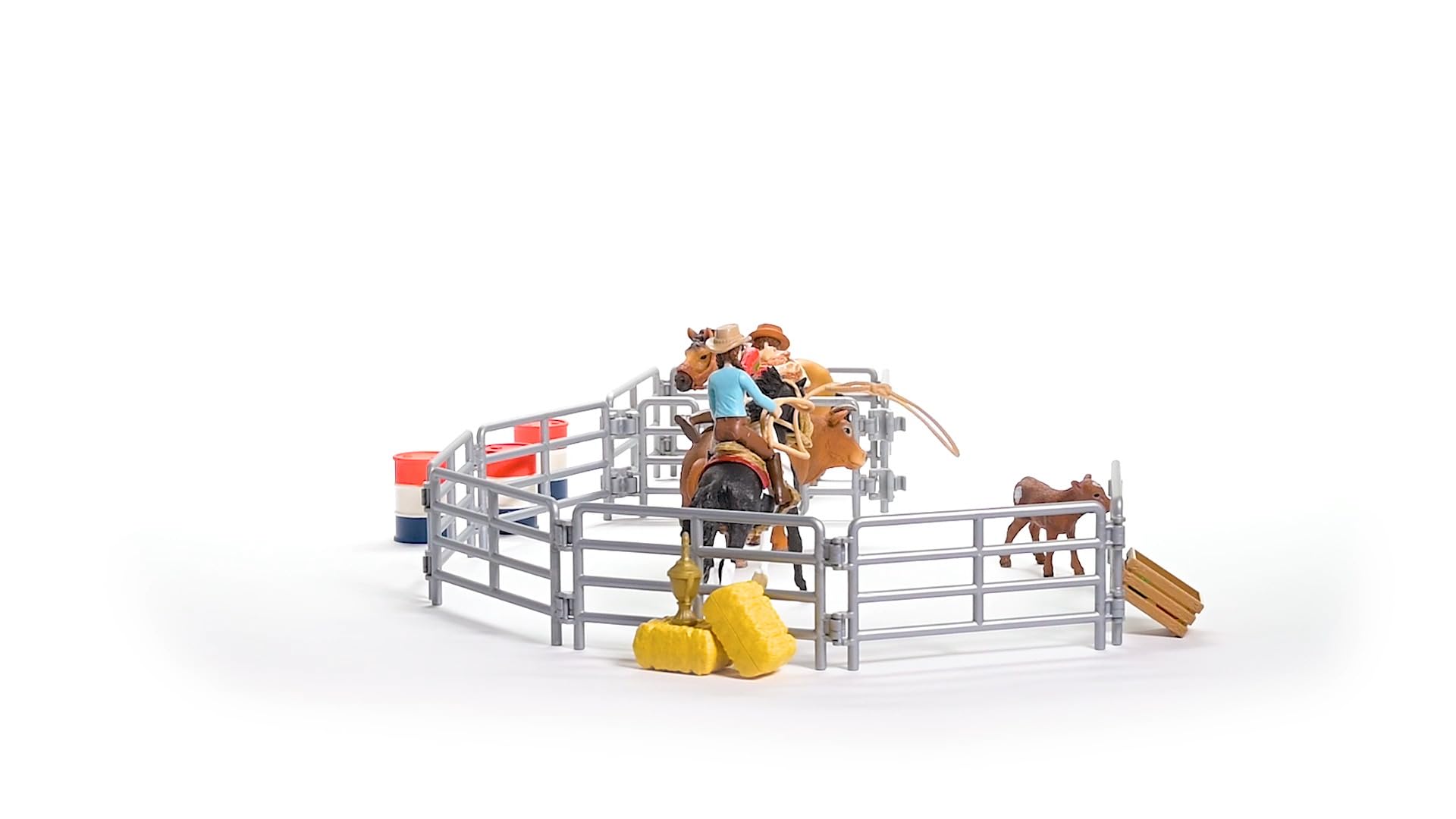 Schleich Rodeo Show 42-Piece Cowboy & Cowgirl Playset with Barrel Racing, Western Riding & Calf Roping - Realistic Rodeo Toy Set for Kids Pretend Play & Western Themed Birthday Gifts