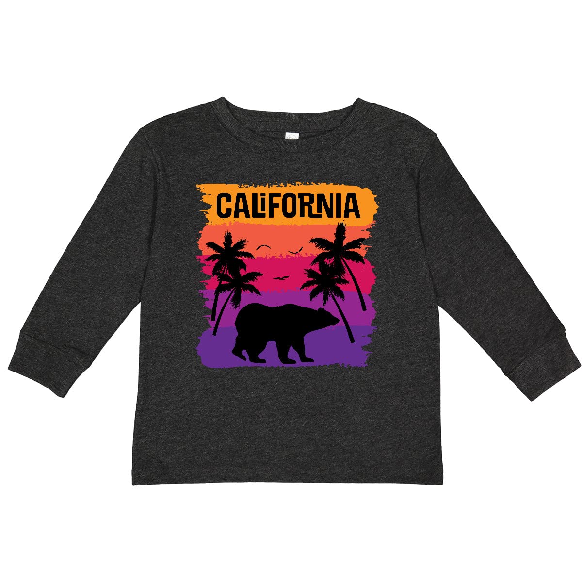 Inktastic California Sunset Vacation Beach Toddler Long Sleeve T-Shirt - Cute Graphic Tee for Boys & Girls, Soft Cotton Kids Shirt for Beach Trips, Family Vacations & Summer Outings