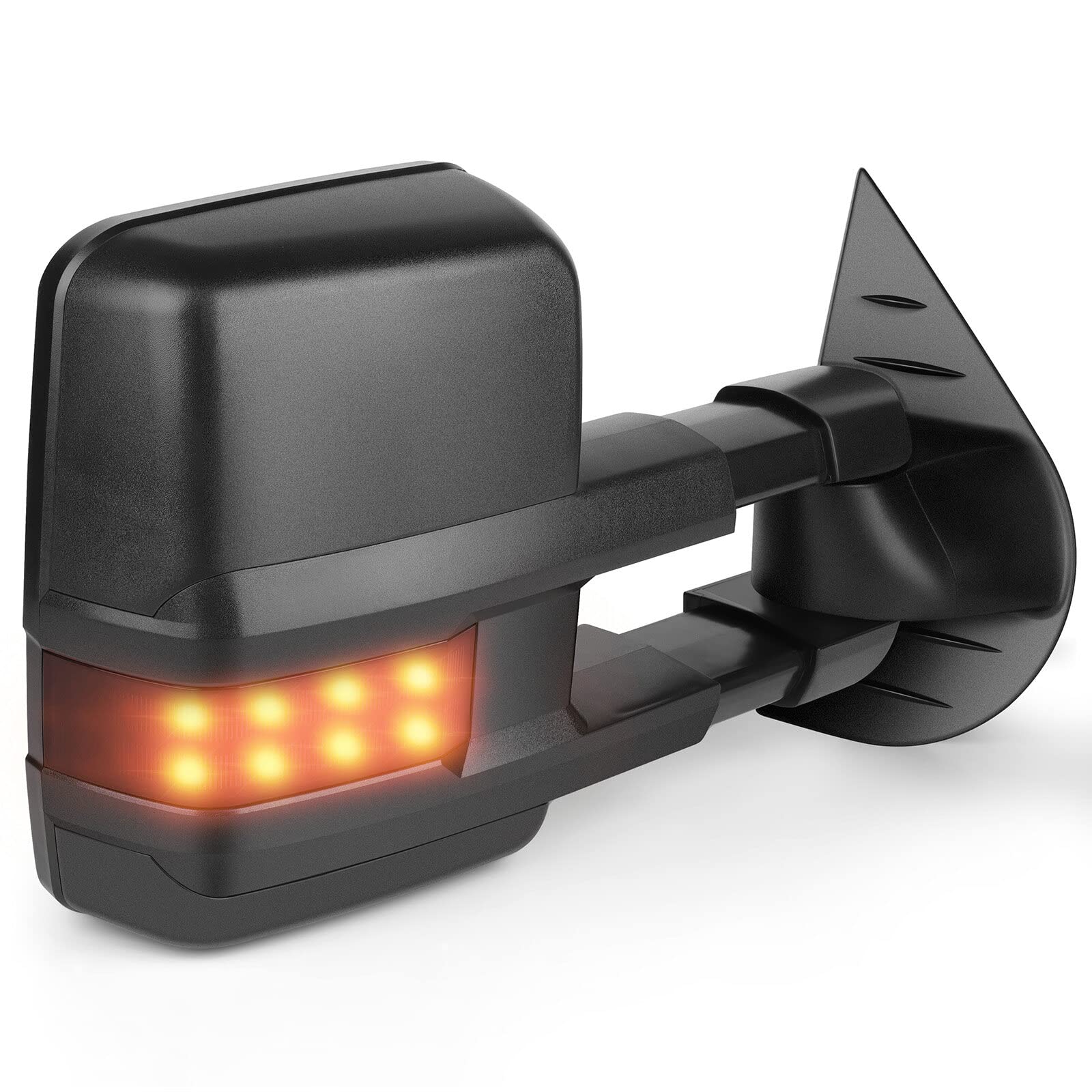 ECCPP Power Heated Towing Mirrors with Puddle Lights & Turn Signal - Replacement for Chevy Silverado/GMC Sierra 2007-2013 (Black Housing) - Perfect for Towing, Off-Roading & Night Driving