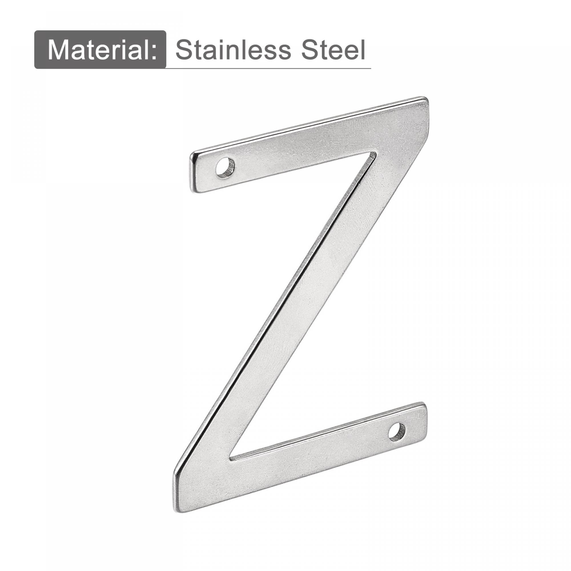 uxcell 2.76 Inch Stainless Steel Letter Z - Polished Mailbox, Hotel & Door Address Sign for Home, Business & Office Decor