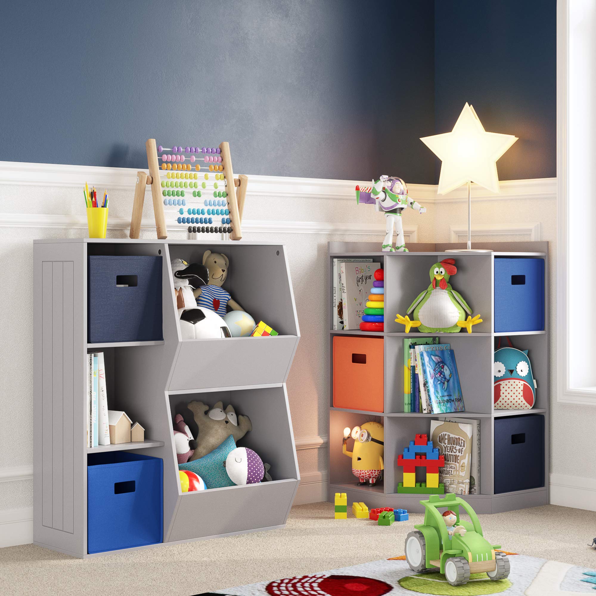 RiverRidge 02-147 Gray Floor Storage Cabinet - One Size - Perfect for Living Room, Bedroom, or Office Organization