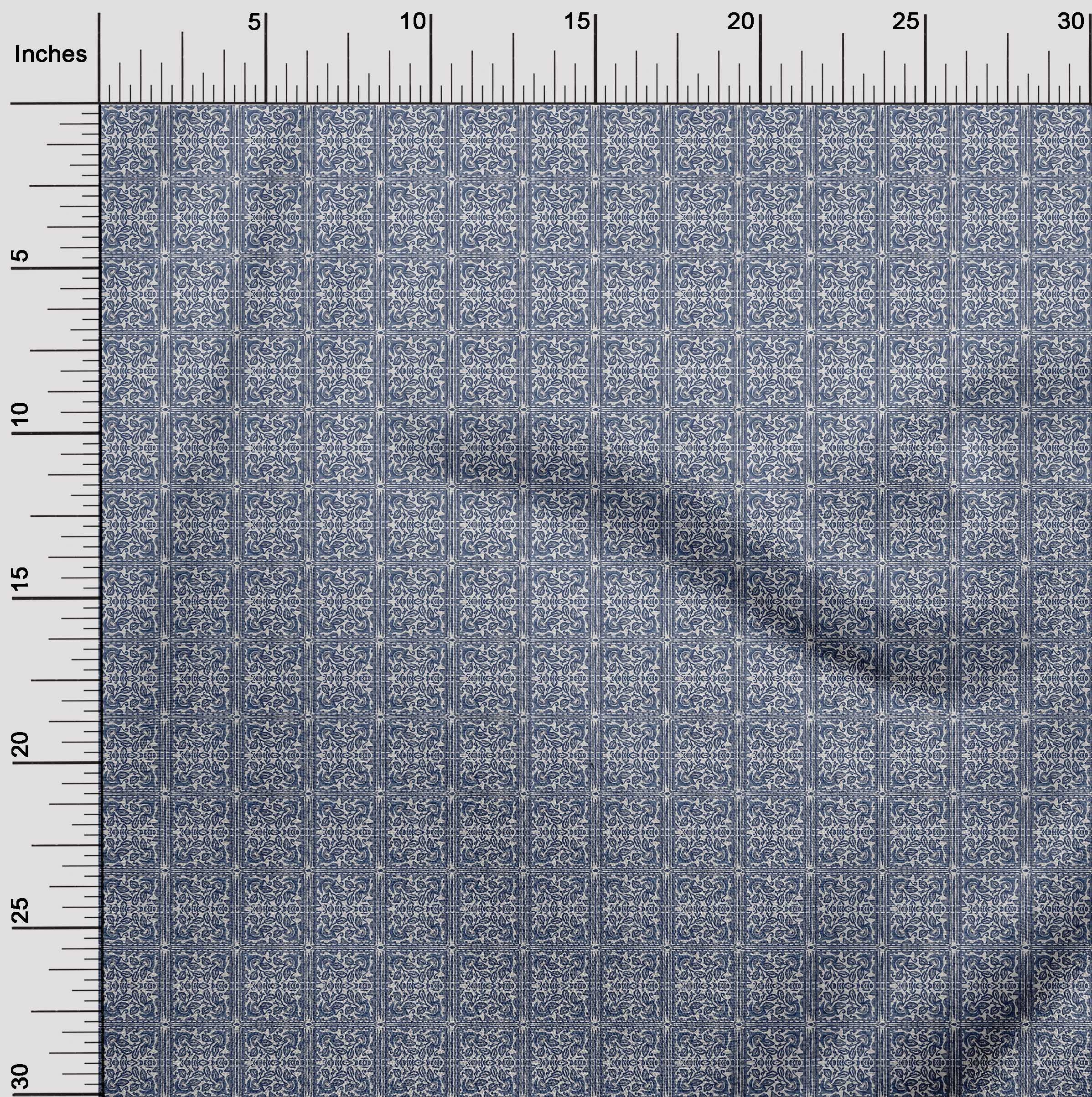 Premium Blue Polyester Spandex Fabric - 56