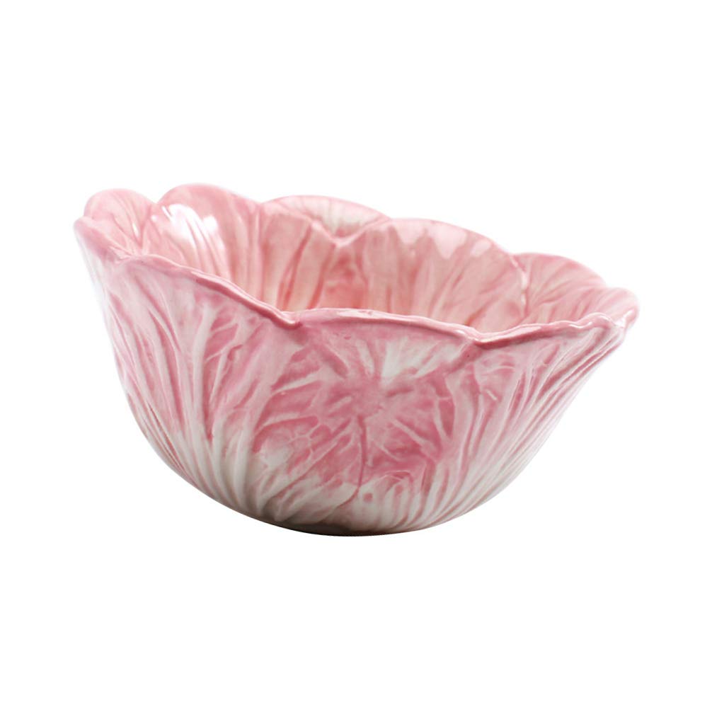 Ceramic Cabbage Bowl - Cute Vegetable Porcelain Dish for Dessert, Fruit & Salad (Pink, 15cm) - Perfect for Party Serving & Home Decor