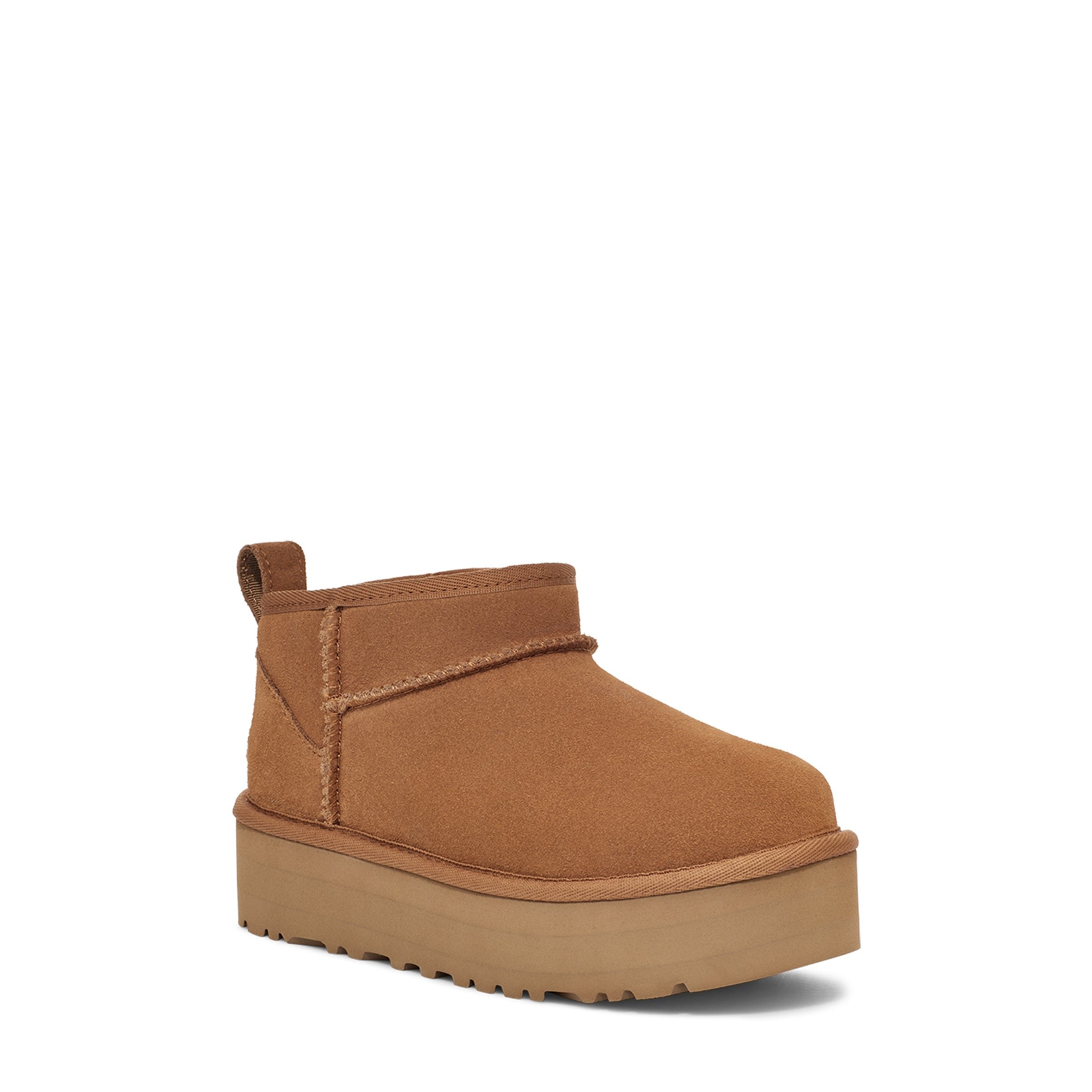 UGG Kid's Classic Ultra Mini Platform Boots in Chestnut - Warm & Comfortable Winter Shoes for Girls & Boys - Perfect for Snow, School & Outdoor Play