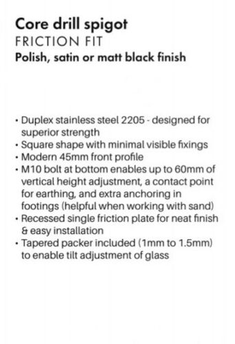 Pool Fence Spigot - Matt Black/Polished/Satin Stainless SS2205 - Core Drill or Base Plate Mount - Durable Outdoor Pool Safety Fence Accessory for Backyard & Commercial Pools