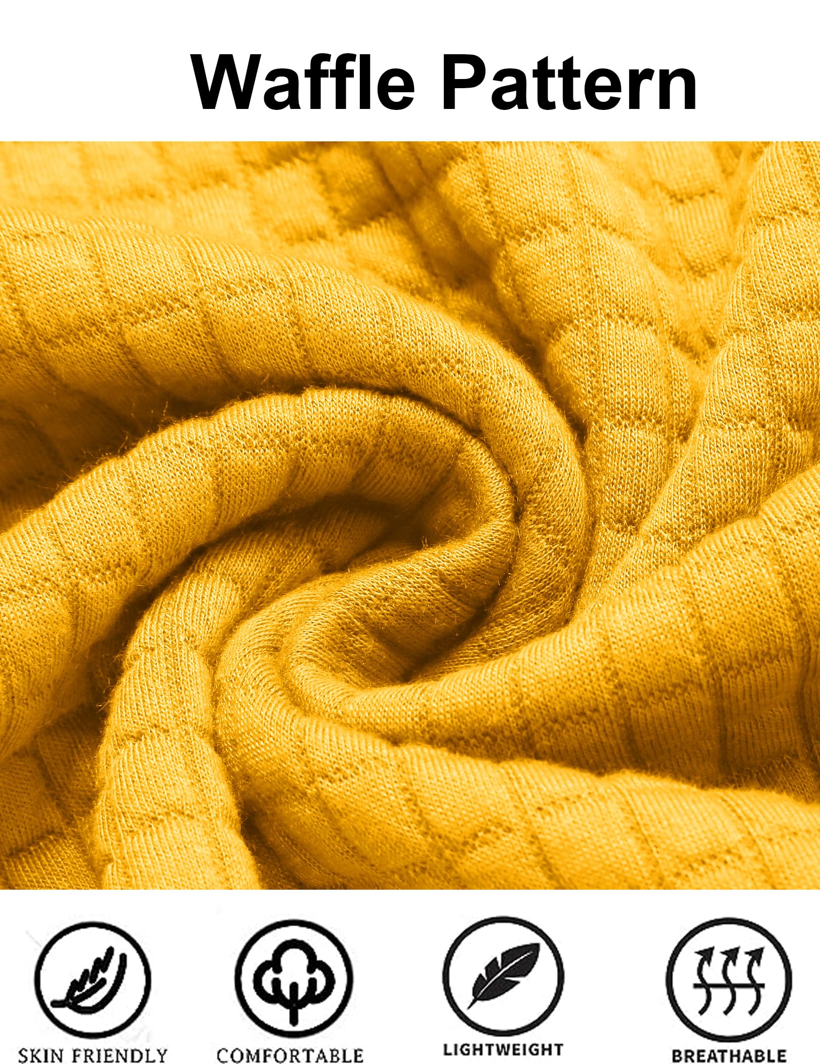 COOFANDY Men's Casual Hooded Sweatshirt - Long Sleeve Waffle Knit Pullover Hoodie with Drawstring | Perfect for Outdoor Activities, Streetwear & Lounge Wear