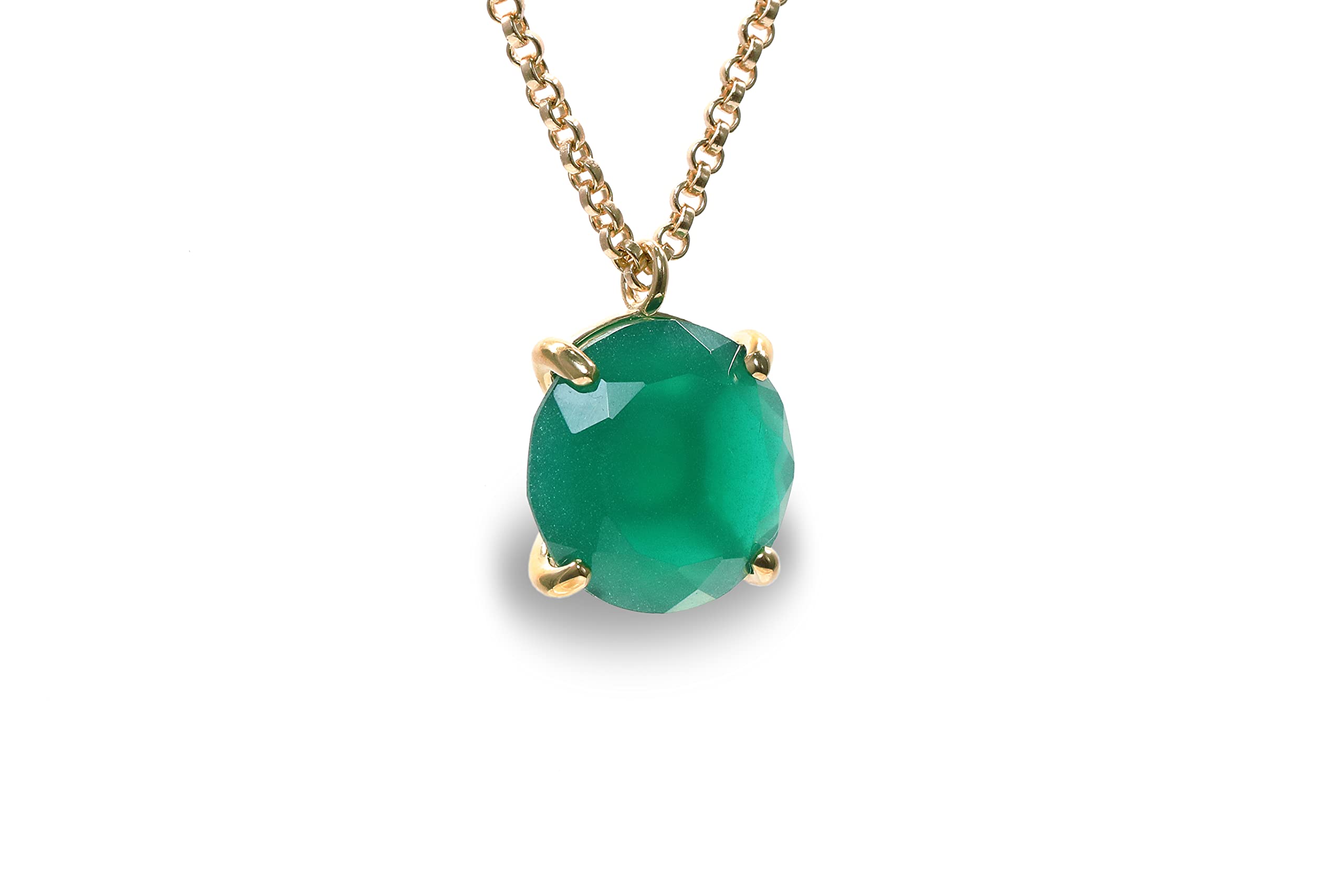 Handmade Green Onyx Statement Necklace for Women - Customizable Pendant Jewelry for Bridal, Wedding, Anniversary & Mother's Day Gifts | Birthstone Necklace for Special Occasions & Everyday Elegance