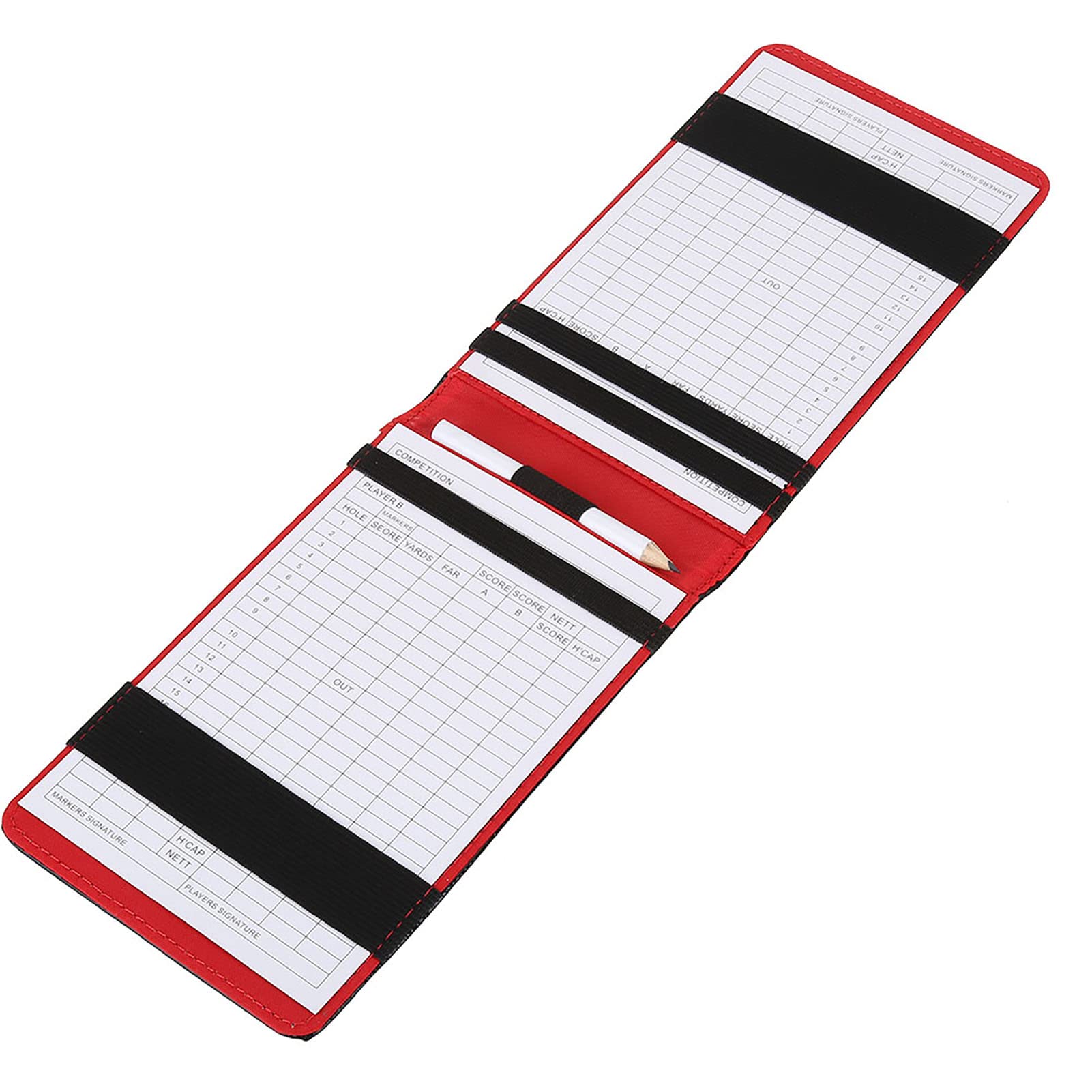 Premium Leather Golf Scorecard Holder & Yardage Book Cover - Pencil Slot & Back Pocket Fit - Ideal Golf Accessories Gift for Men & Women - Perfect for Course Play & Tournament Use