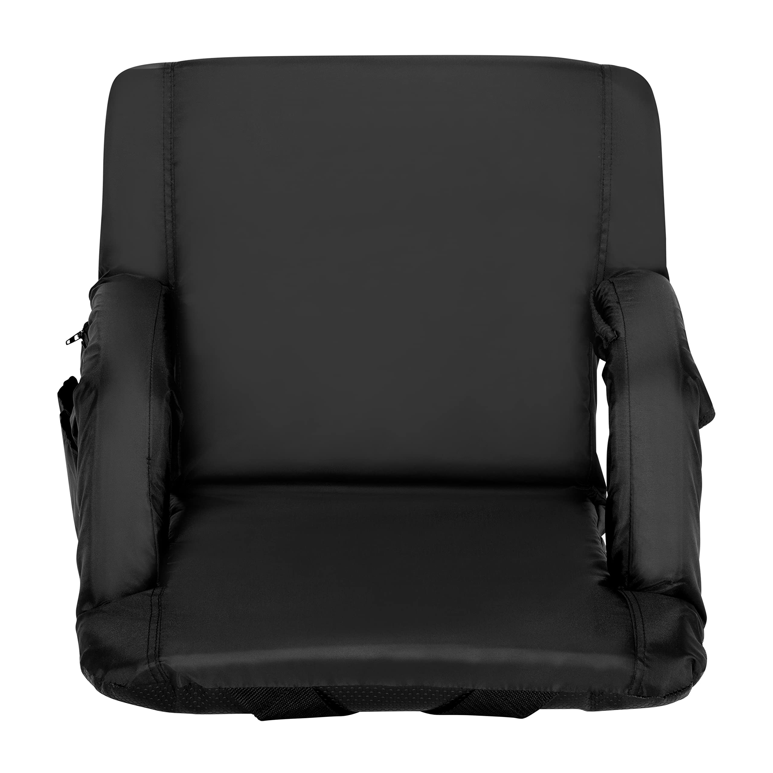 **Flash Furniture Malta Portable Stadium Seats – 2-Pack Padded Bleacher Chairs with Backpack Straps & Storage, 265 lb Capacity, Black – Perfect for Sports Games, Concerts, and Outdoor Events**