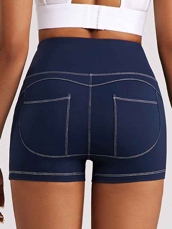 ZASUWA Women's Sexy High Waist Denim Shorts with Pockets - Quick Dry Comfort Stretch - Perfect for Summer, Beach, Gym & Casual Wear