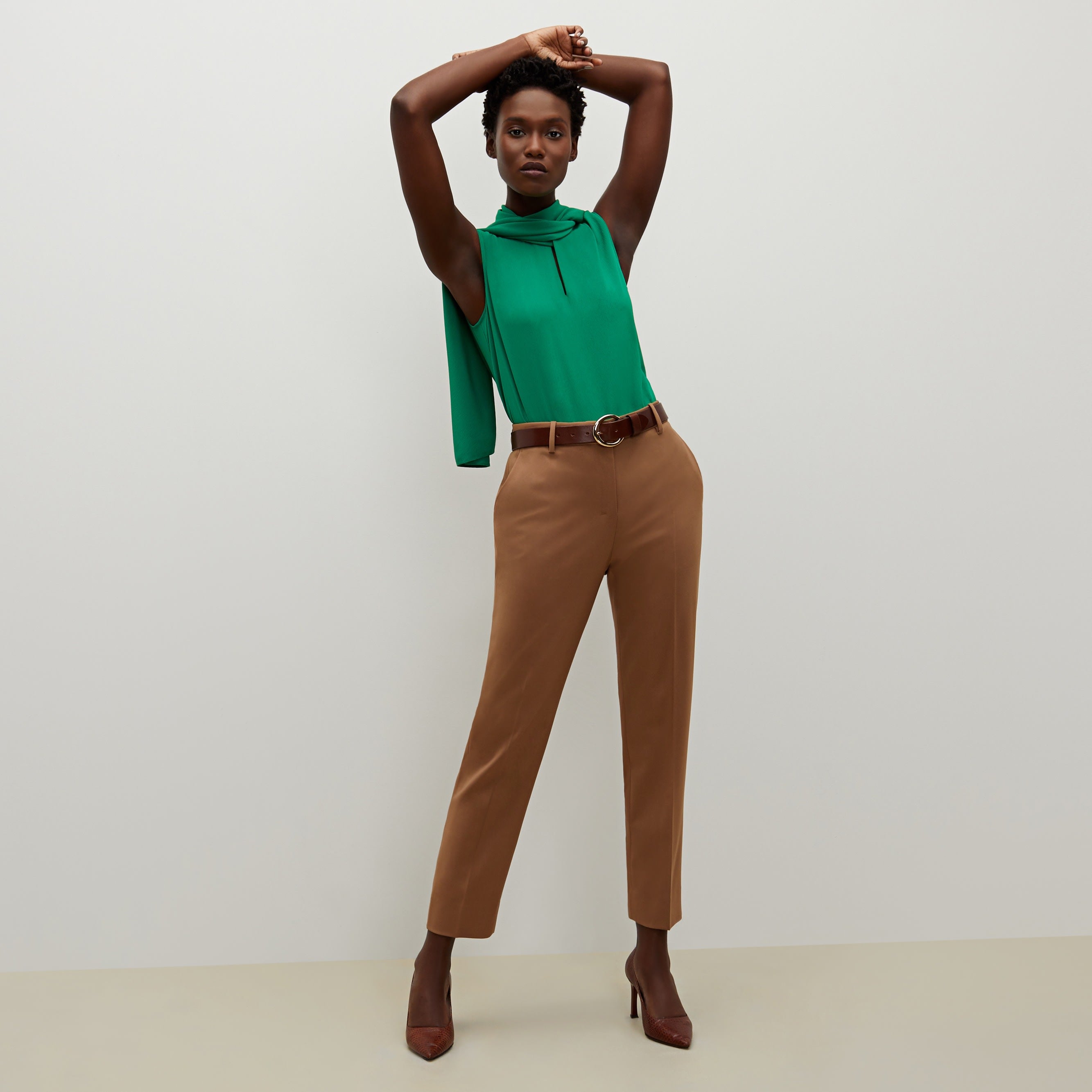 Mejia Washable Wool Twill Pants in Camel Color - Comfortable & Durable Trousers for Office, Travel & Casual Wear