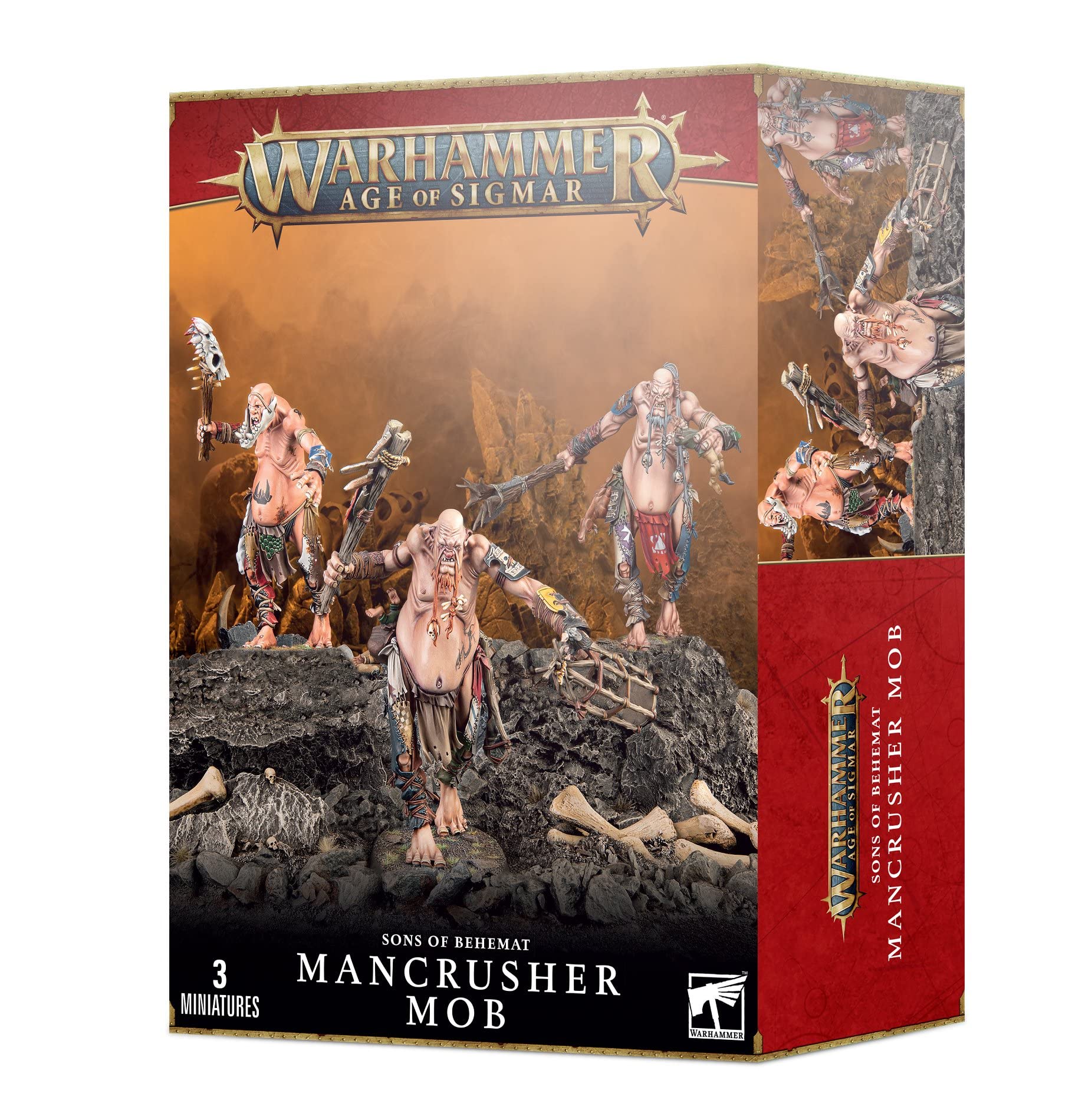 Games Workshop Age of Sigmar Sons of Behemat: Mancrusher Mob - Giant Destruction Miniature Set for Tabletop Wargaming & Collectors