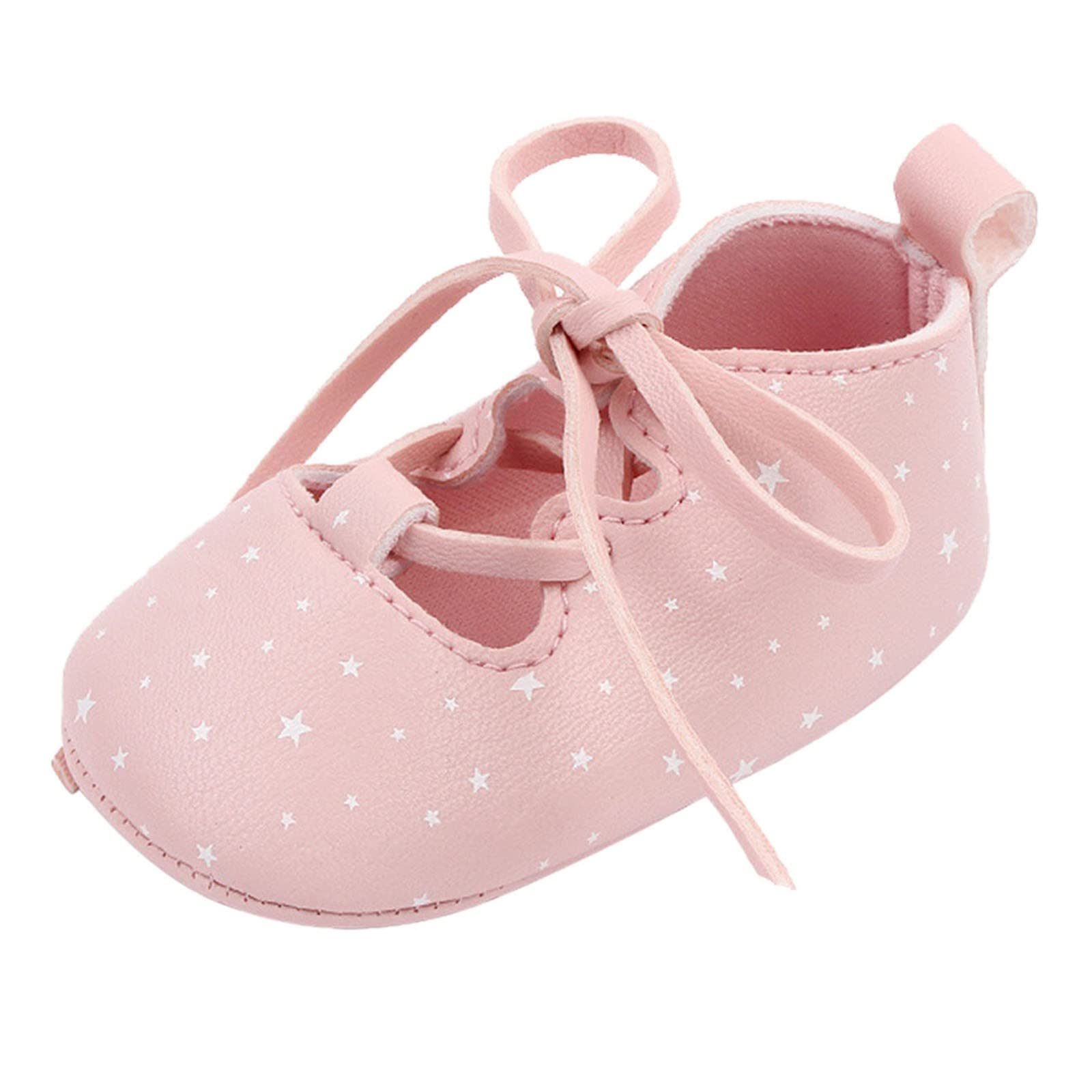 Baby Girls Soft Sole Leather Shoes - Non-Slip Lace-Up for Toddlers & Infants - Perfect for Parties & Daily Wear