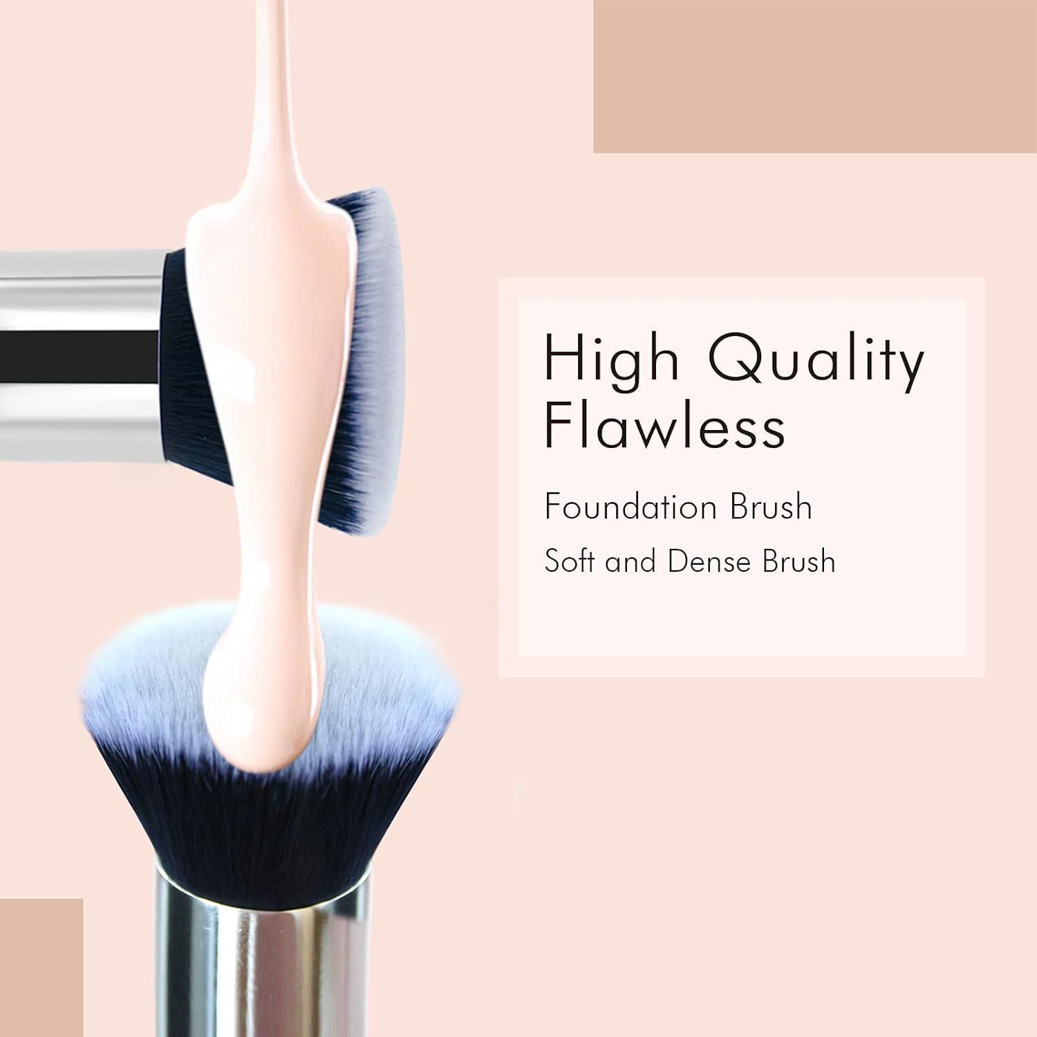Premium Professional Makeup Brush Set - Liquid, Cream & Powder Foundation Brush with Dense Bristles for Flawless Buffing, Blending & Contouring | Soft Face Makeup Brush (Black) - Perfect for Daily Makeup, Bridal Looks & Professional Makeup Artists | Pack of 1