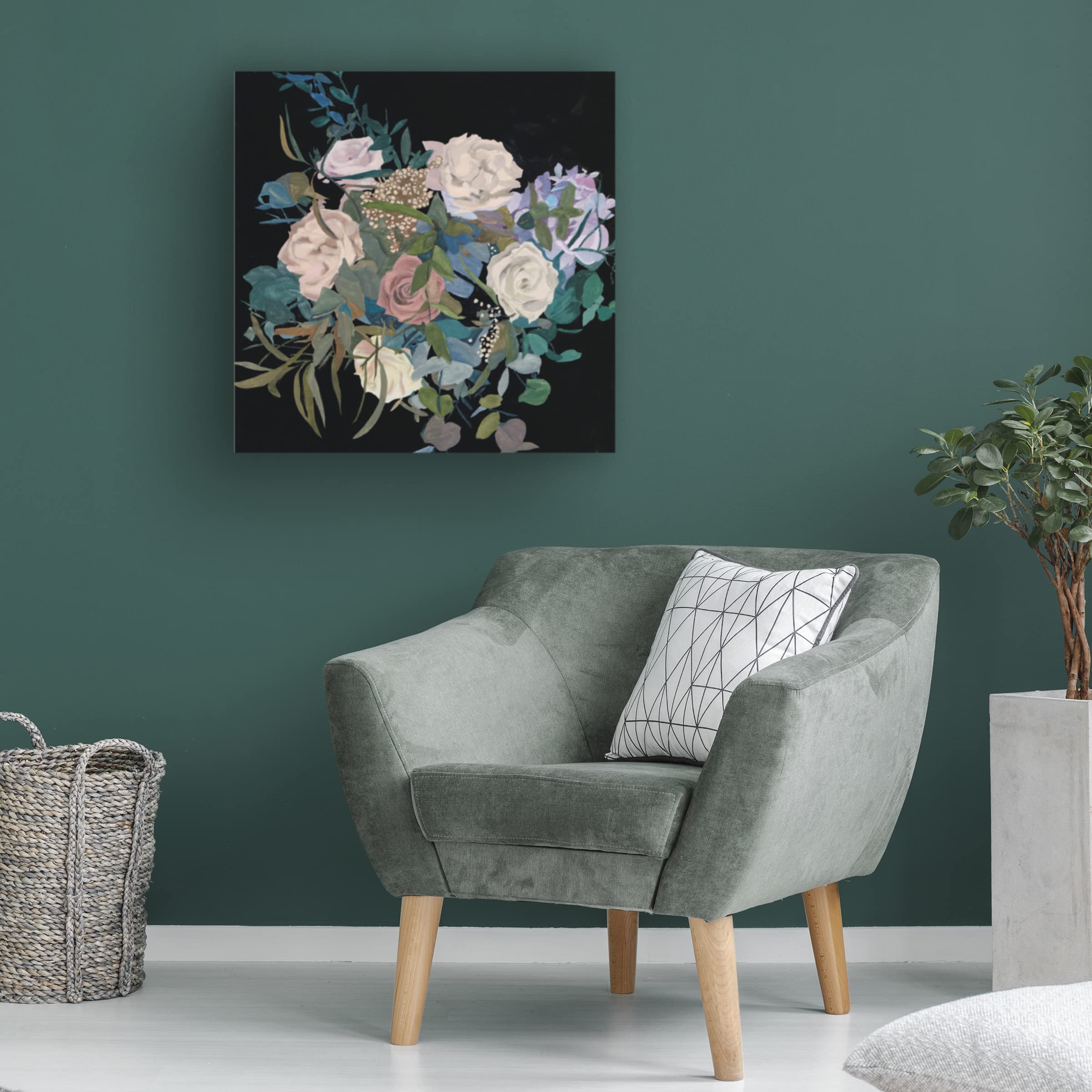 Melissa Wang 'Violet Bouquet I' Floral Canvas Wall Art Print - Handmade Home Decor for Living Room, Bedroom & Office