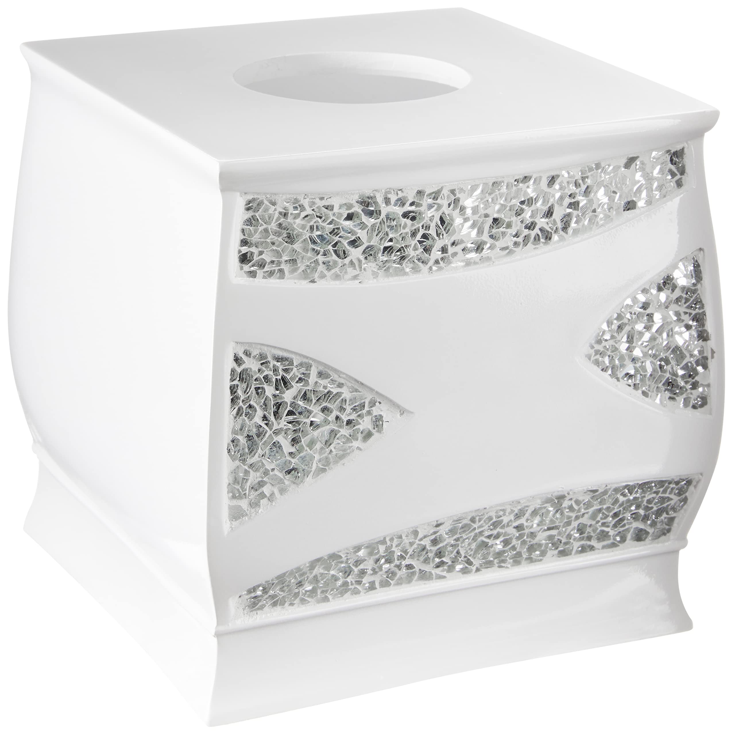 Premium White Bath Tissue Box Holder - Elegant and Durable Bathroom Organizer for Home & Office Decor | Perfect for Bathrooms, Guest Rooms, and Vanities