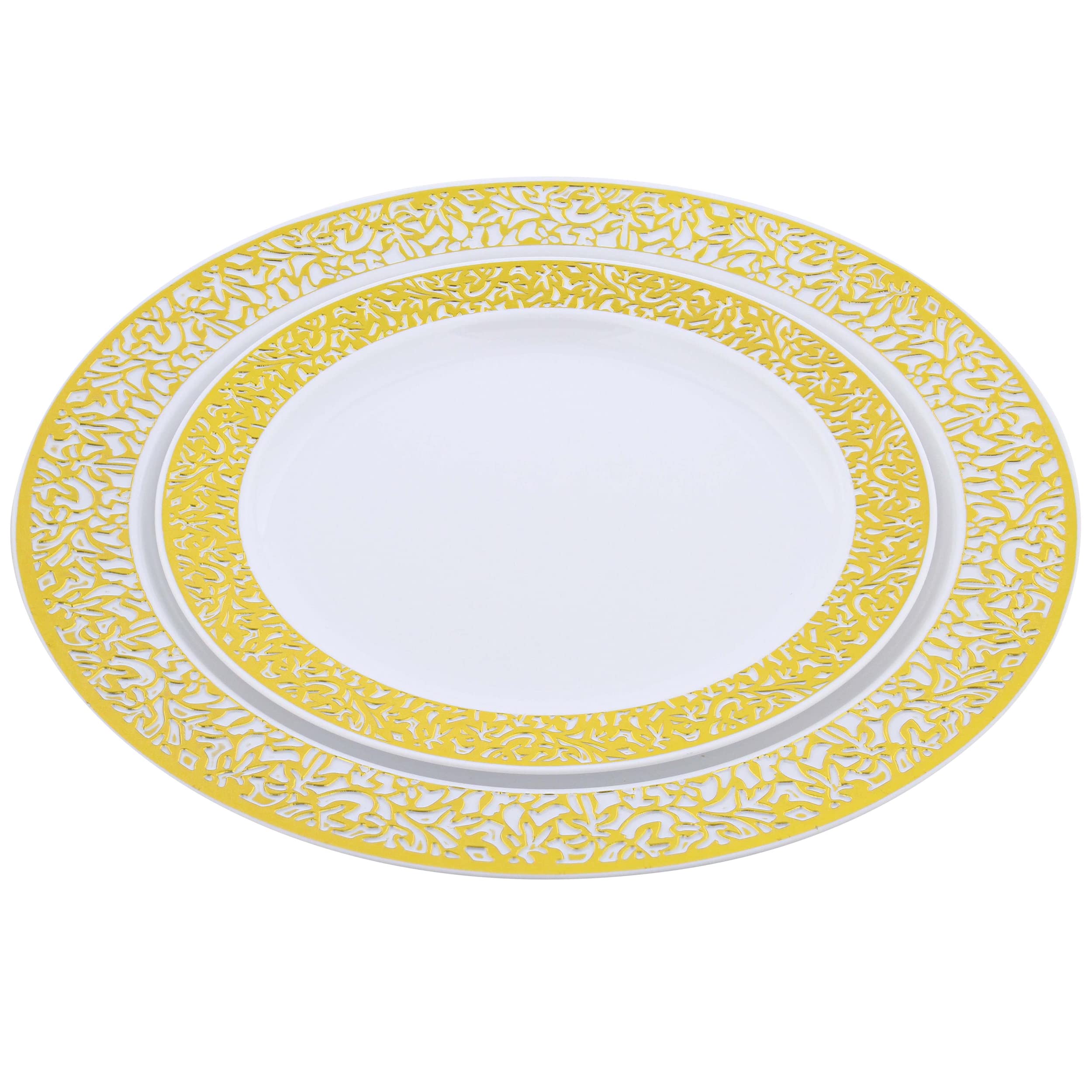 102-Piece Disposable Plastic Plates Set - 7.5
