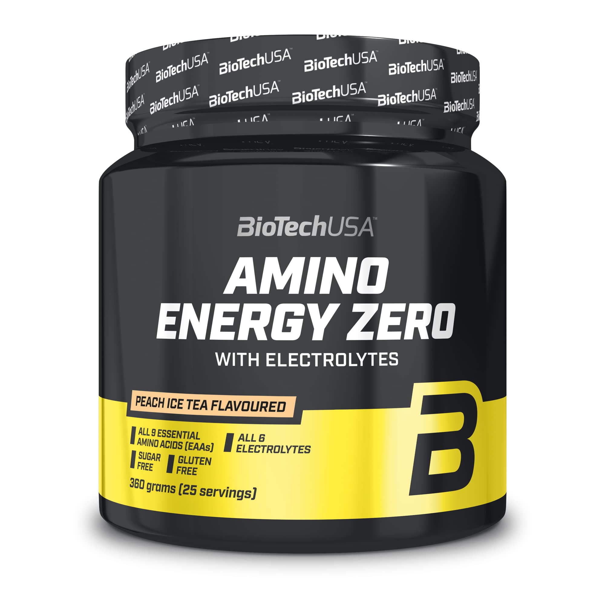 BioTechUSA Amino Energy Zero with Electrolytes - Peach Iced Tea Flavor, 360g Powder for Workout Recovery & Hydration | Pre-Workout Supplement for Gym, Running & Fitness Enthusiasts