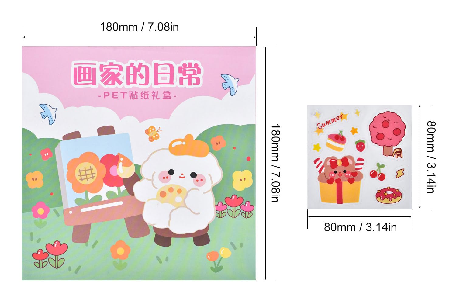 100 Sheets Cute Cartoon Letter Stickers Kit - Small PET Transparent Scrapbook Stickers for DIY Journaling, Planner Decor & Photo Albums | Perfect for Bullet Journals, Scrapbooking & Craft Projects (XiXIZi Diary)
