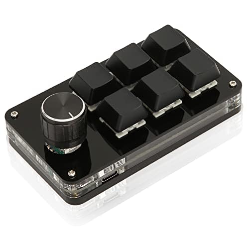 Topiky 6 Key Macro Pad - Programmable Mini Gaming Keyboard with Knob, USB Mechanical Keypad for Osu, Office & DIY Projects | Perfect for Gamers, Programmers & Work Efficiency
