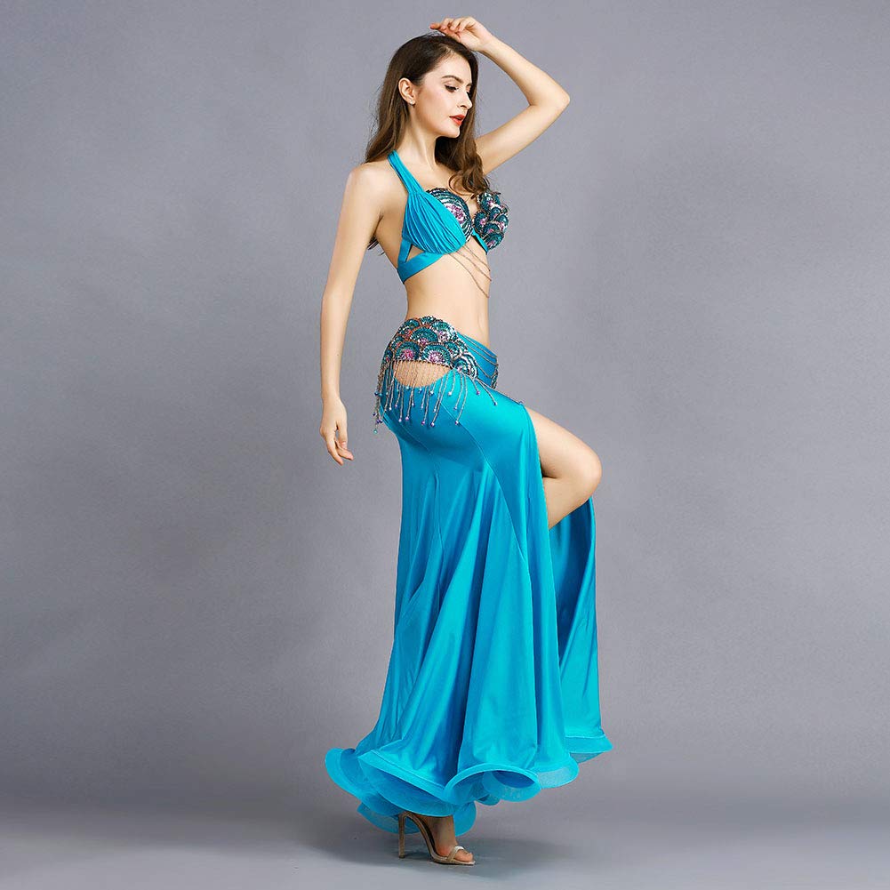 Royal Smeela Women's Belly Dance Costume Set - Bra, Belt & Skirt for Belly Dancing, Carnival & Performance Outfits | Perfect for Dance Shows, Parties & Festivals