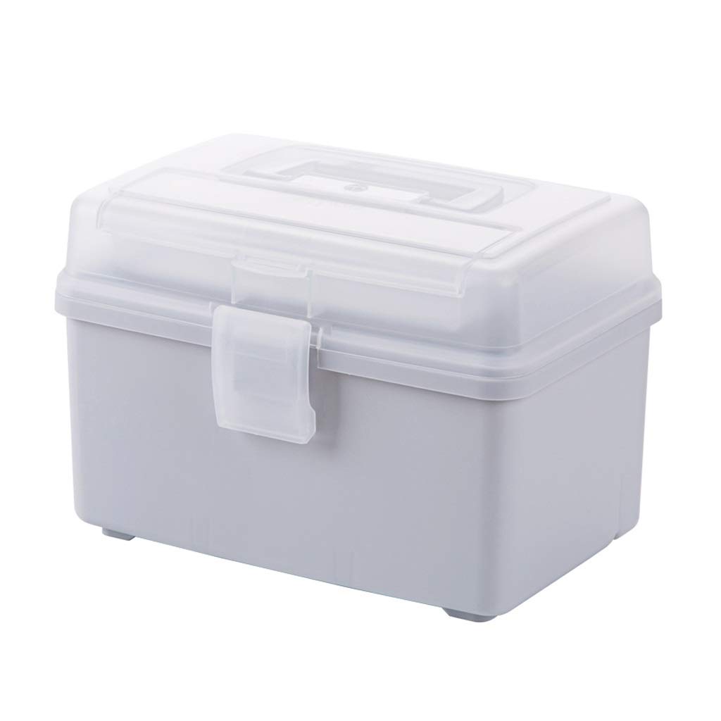 Portable Plastic Medicine Storage Box - Gray for Home & Travel