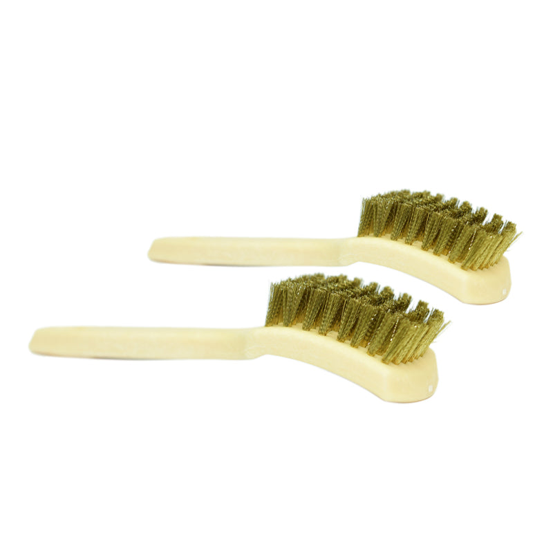 Heavy Duty Brass Bristle Tire Cleaning Brush (2-Pack) - Perfect for Car, Truck & Motorcycle Tire Detailing & Wheel Maintenance