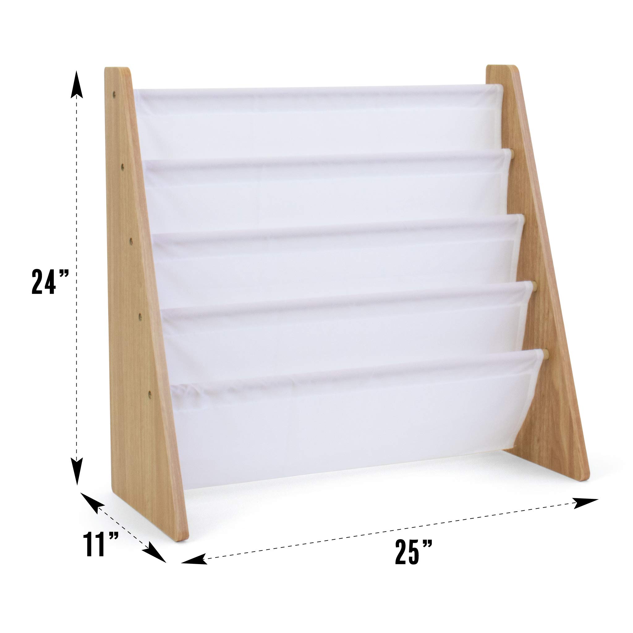 Humble Crew Kids Book Rack & Toy Organizer - Wooden Bookshelf with Storage Bins for Nursery, Playroom & Classroom - Perfect for Organizing Children's Books, Toys & Learning Supplies