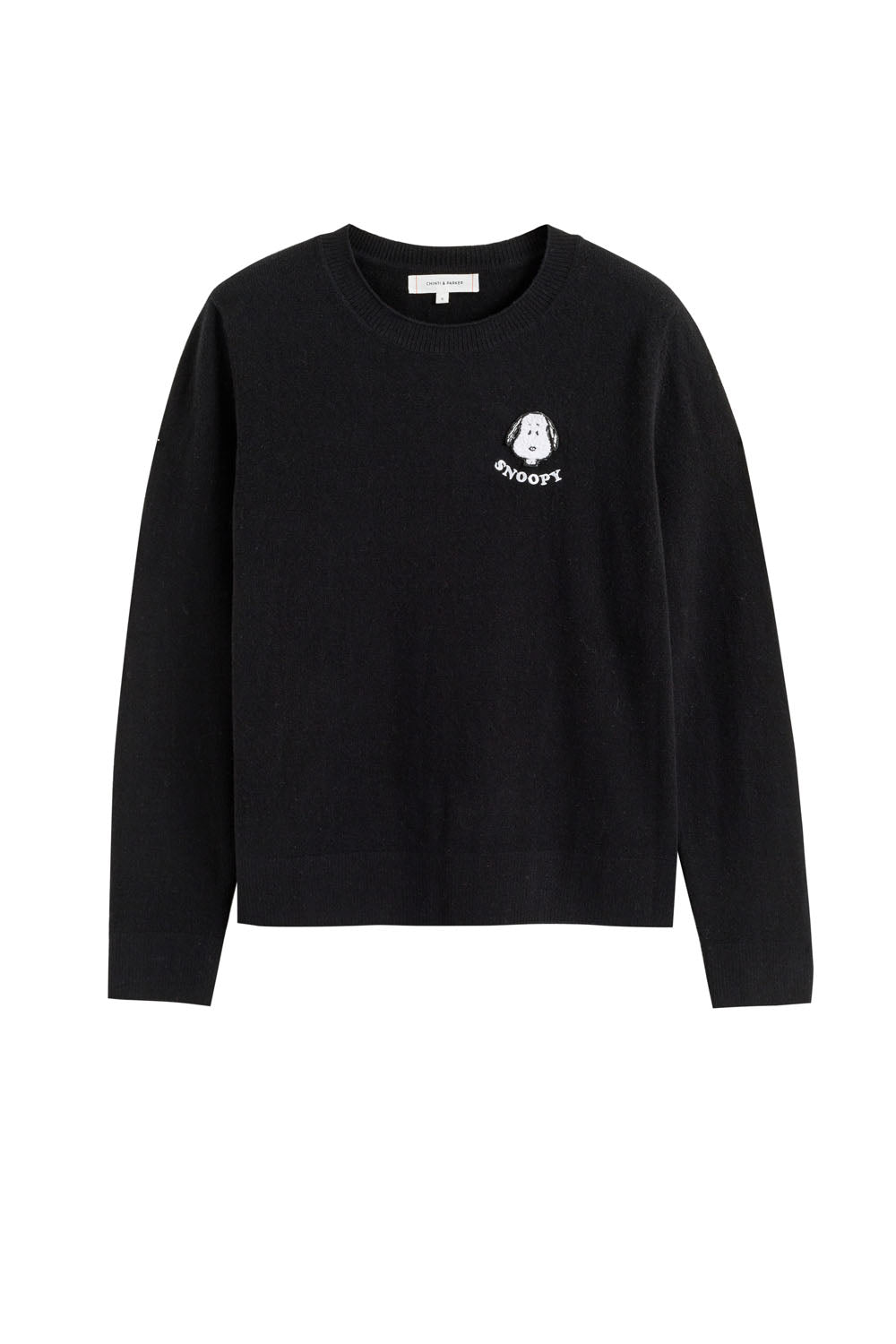 Black Wool Cashmere Snoopy Badge Sweater - Warm Winter Pullover for Women & Men - Perfect for Christmas Gifts & Casual Outings