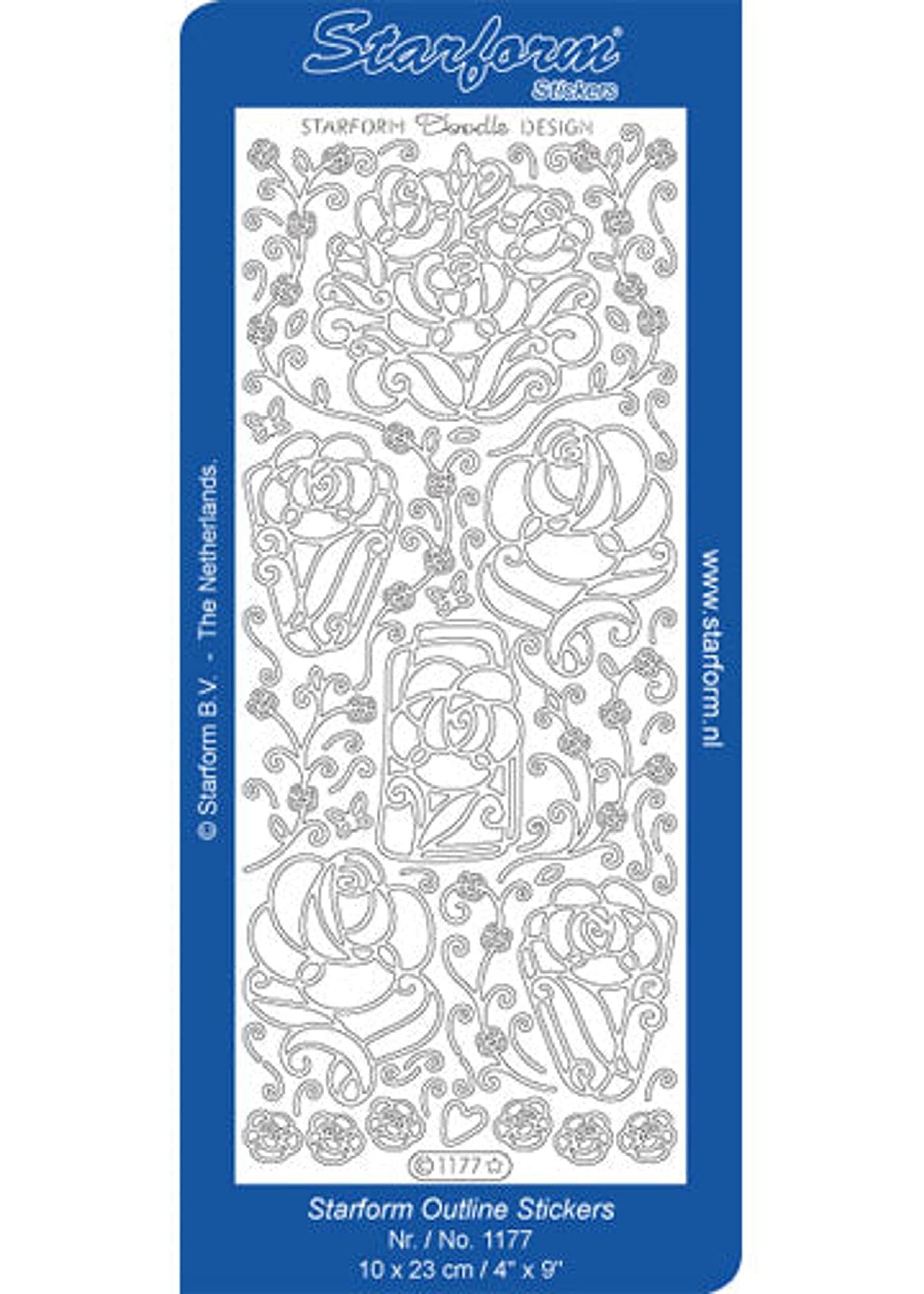 Ecstasy Crafts Stickers - Outline Doodle Rose Designs for Scrapbooking, Journaling, and DIY Projects | Waterproof Vinyl Decals for Laptops, Phone Cases, and Planners