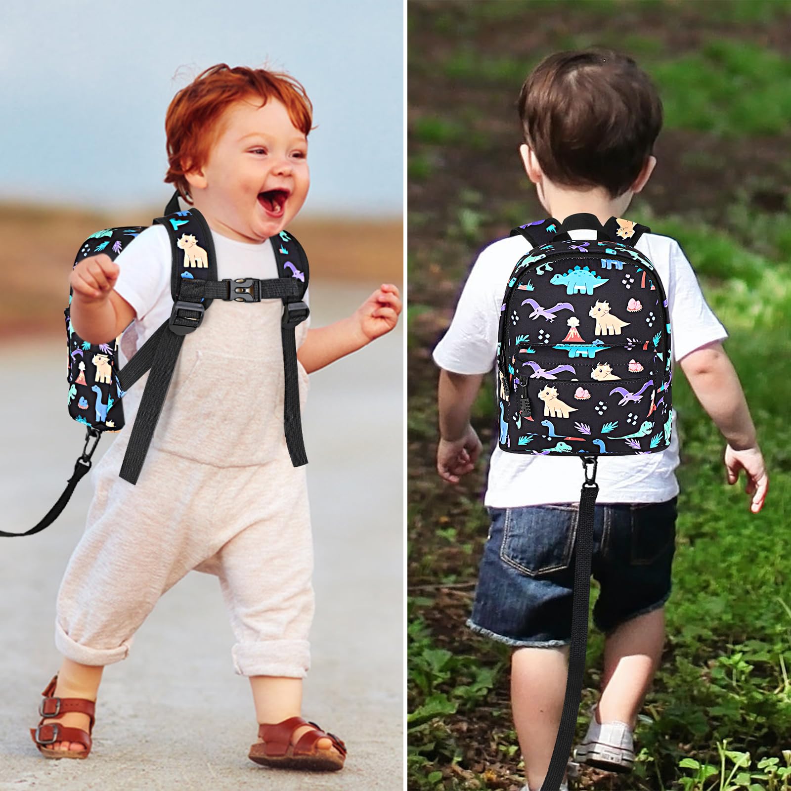 Accmor Toddler Backpack Leash - Cute Dinosaur Anti-Lost Safety Harness for Kids | Adjustable Child Walking Tether for Boys & Girls | Perfect for Outdoor Travel, Shopping & Park Adventures