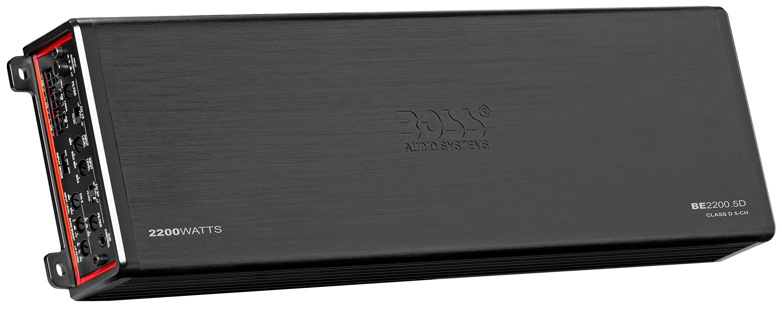 BOSS Audio Systems Elite BE2200.5D 5 Channel Class D Car Amplifier - 2200W High Power, 2 Ohm Stable, Digital Full Range Audio, MOSFET Power Supply | Perfect for Car Audio Systems, Home Theater Speakers & Subwoofers | Enhance Your Music, Movies & Gaming Experience