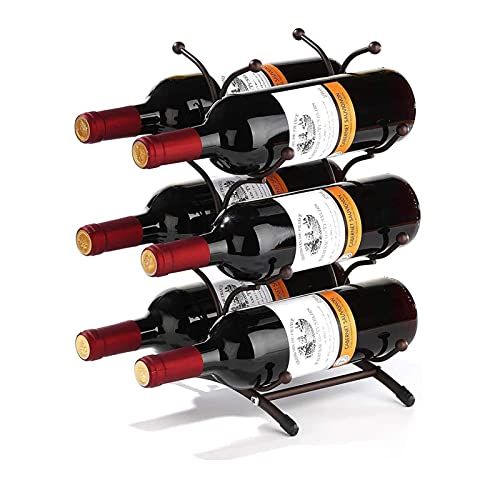 Rustic Wood Wine Rack Countertop Holder - Wine Storage Stand & Display Shelf for Kitchen, Bar, Cellar - Perfect for Home Decor & Entertaining