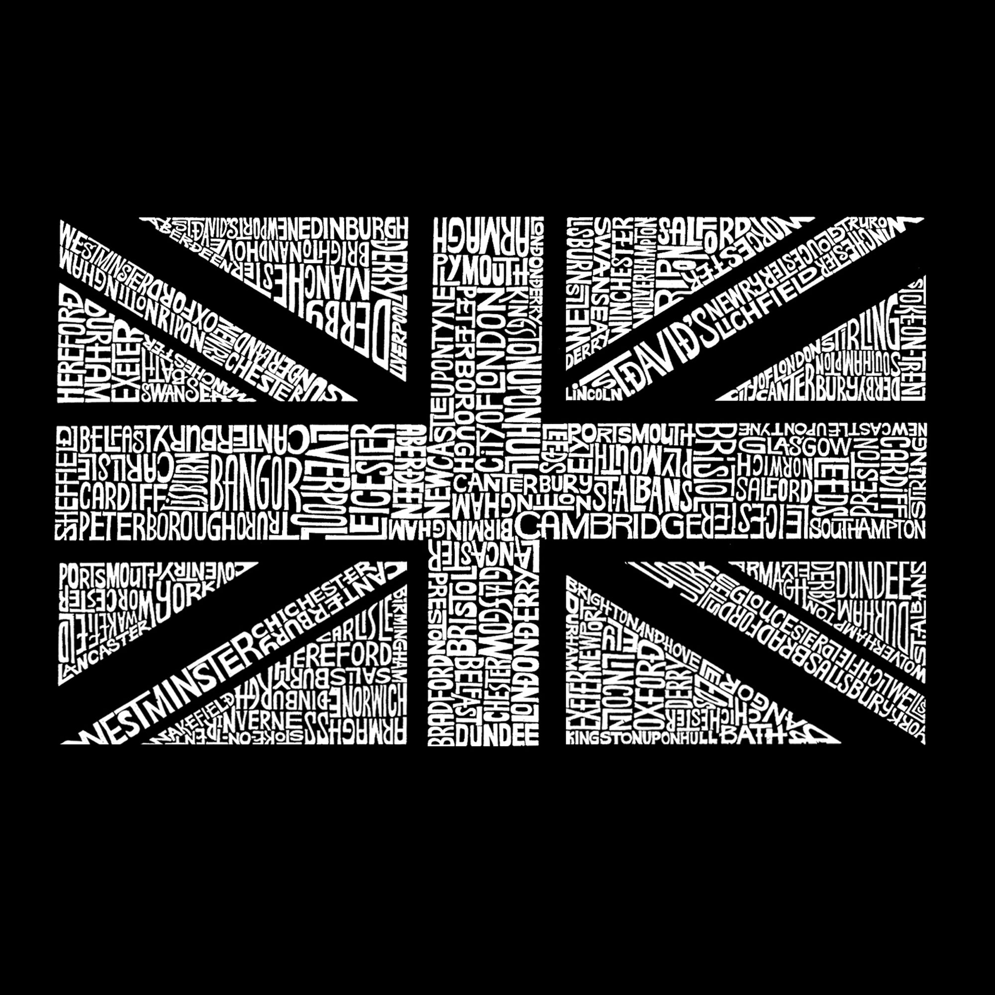 LA POP ART Boys' Union Jack Word Art Hooded Sweatshirt - Cool British Flag Graphic Pullover for Teens | Perfect for School, Streetwear & Casual Outfits