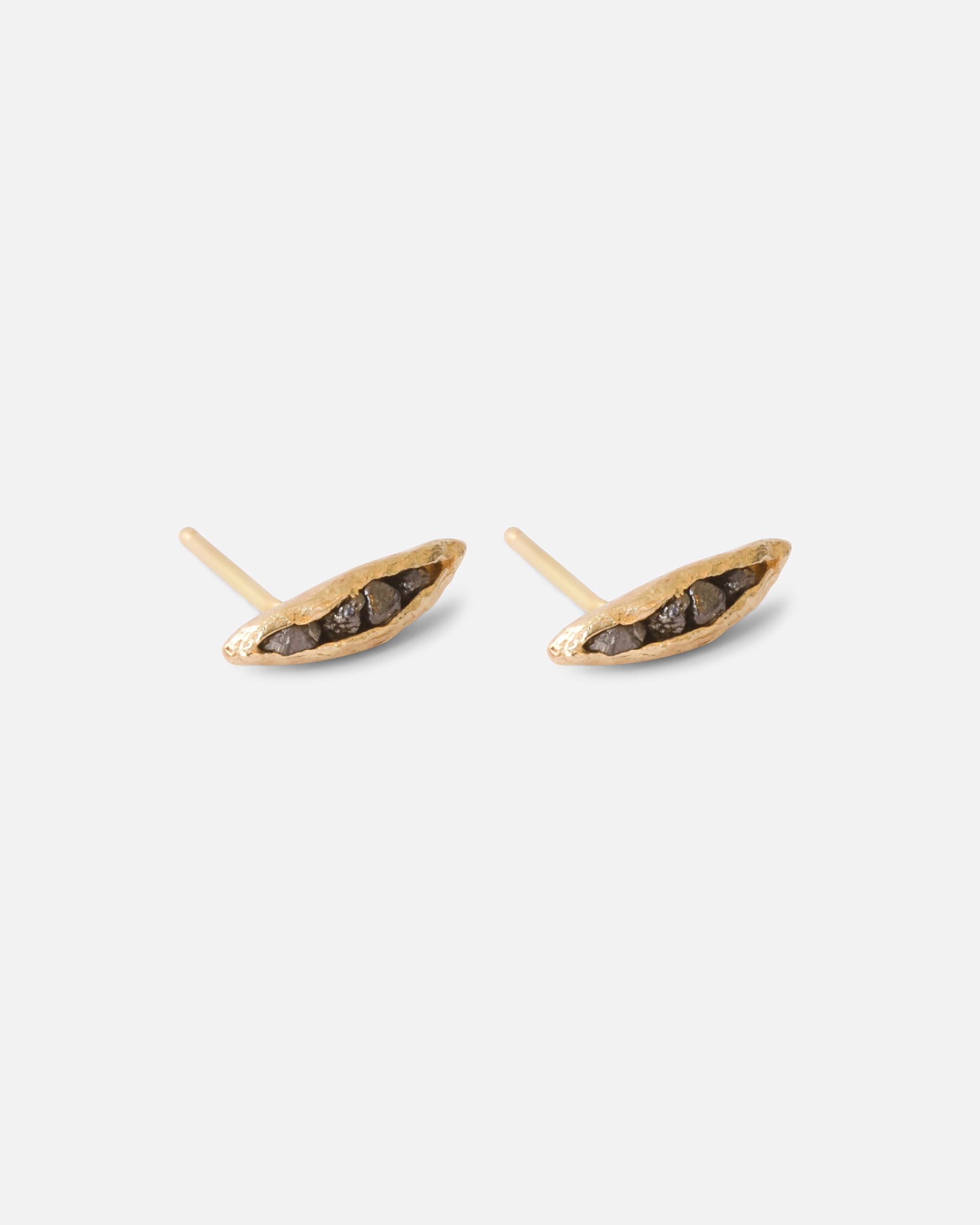 Black Diamond Stud Earrings for Women - Rough Cut Natural Gemstone Jewelry for Everyday Wear & Special Occasions