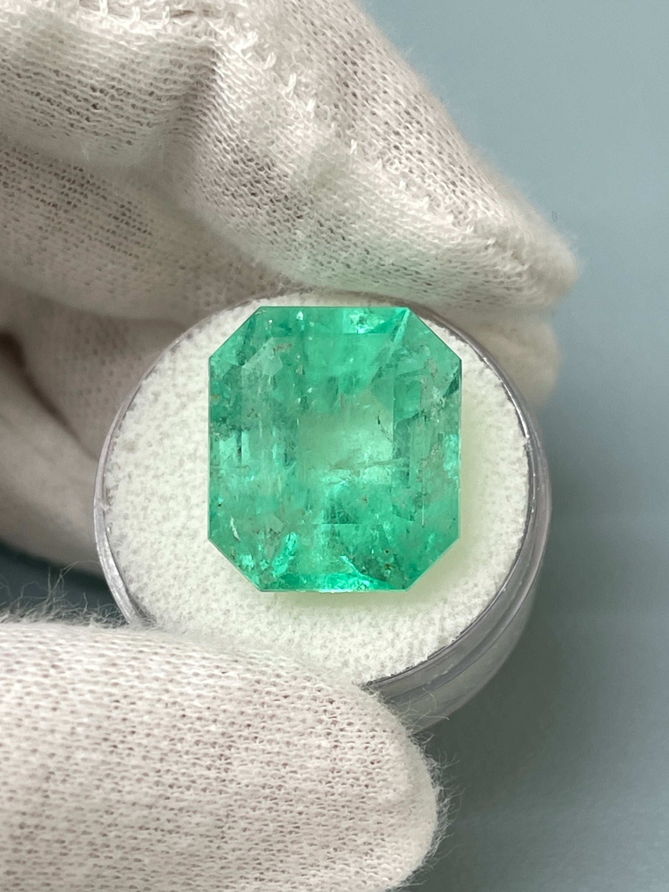 20.44 Carat XL Loose Colombian Emerald - 18x16mm Emerald Cut Gemstone for Jewelry Making & Engagement Rings