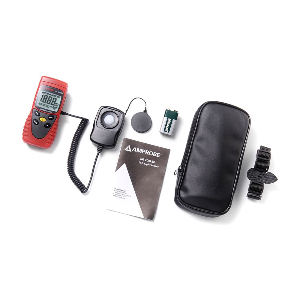 Amprobe 3730217 LM 200 Professional LED Light Meter with Sensor Cap & Carry Case - Accurate Lux Measurement for Photography, Film Making & Indoor Lighting Setup