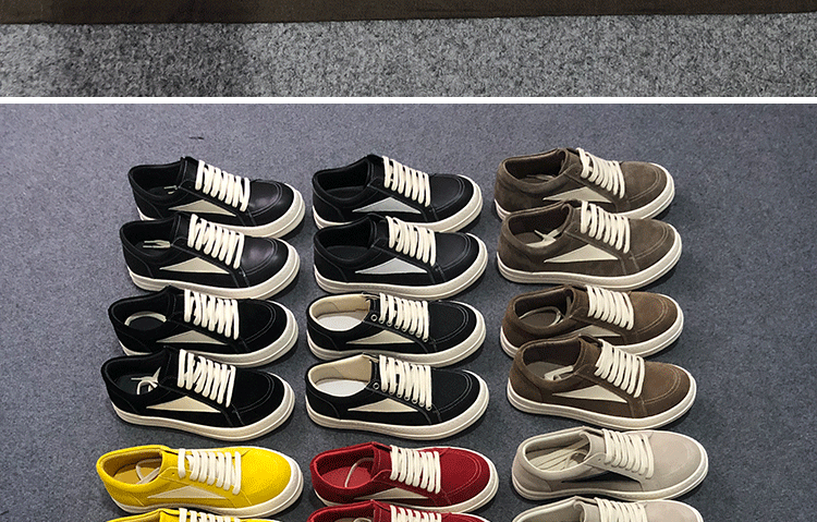Rick Owens RO 22SS Correct Edition Dark Suede Leather Low Top Sneakers - Men's Luxury Streetwear Shoes for Casual Wear & Fashion Outfits
