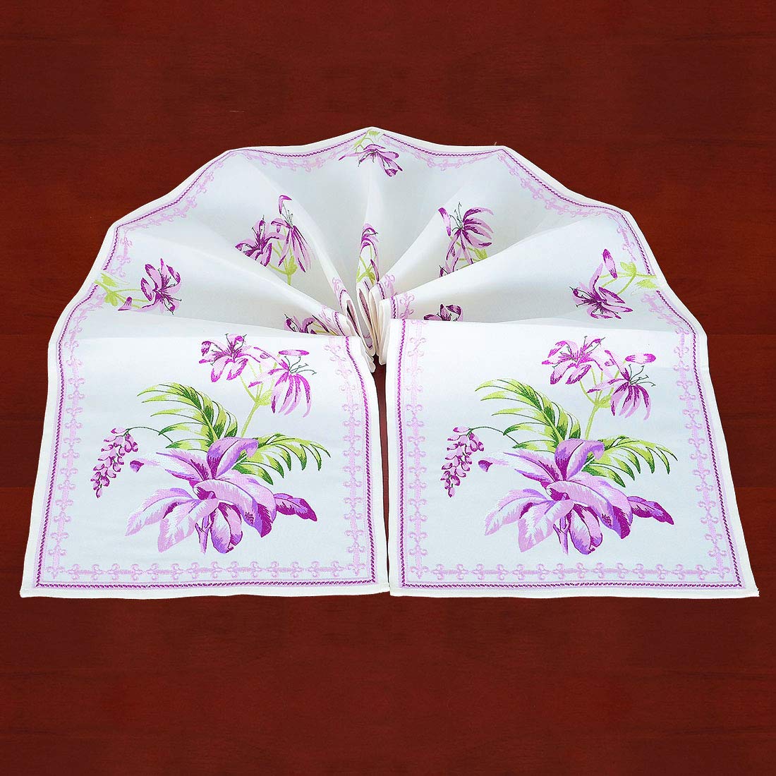 Simhomsen Floral Table Runner - Purple Calla Lily Embroidery for Easter, Spring & Weddings