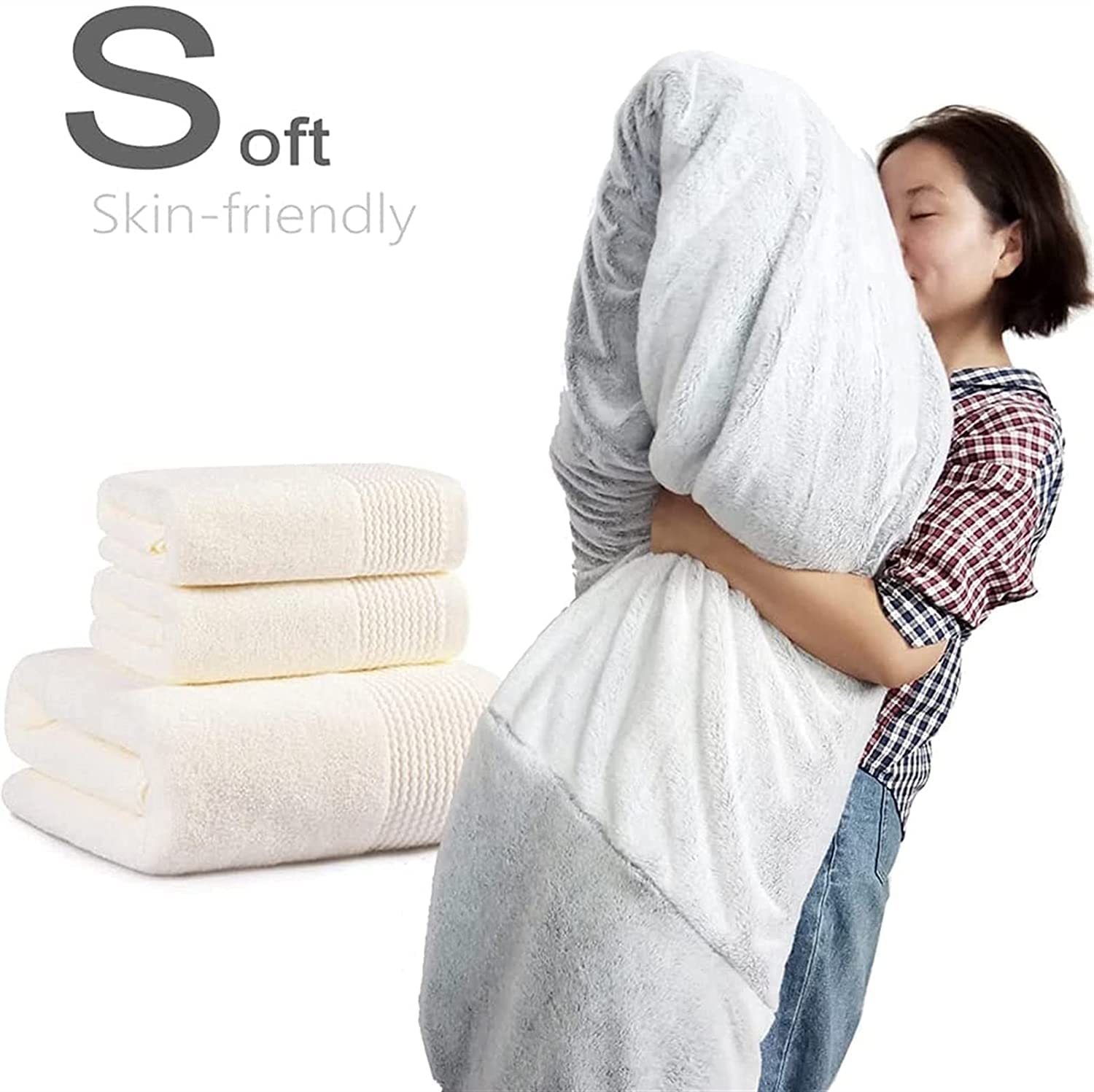7FT Giant Bean Bag Cover - Soft Fluffy Fur Storage Chair for Living Room, Sofa Bed & Portable Lounging | No Filler Included (Black) | Perfect for Home Theater, Game Room & Dorm Relaxation
