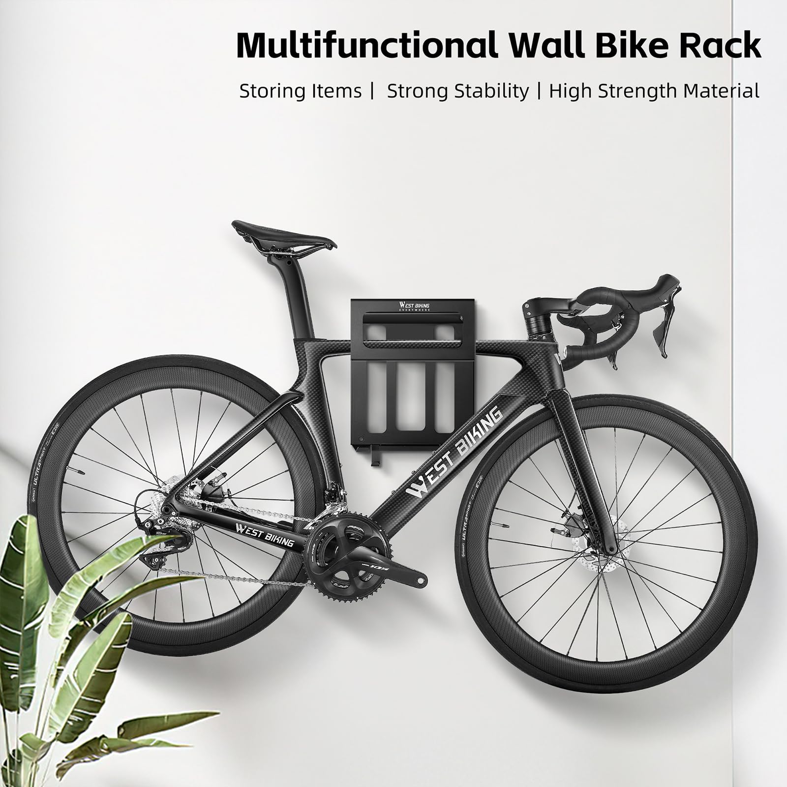 Bike Wall Mount Holder - Heavy Duty Mountain Bike Storage Rack for Indoor & Outdoor Use - Space Saving Bike Hanger Stand for Garage, Apartment, or Shed Organization