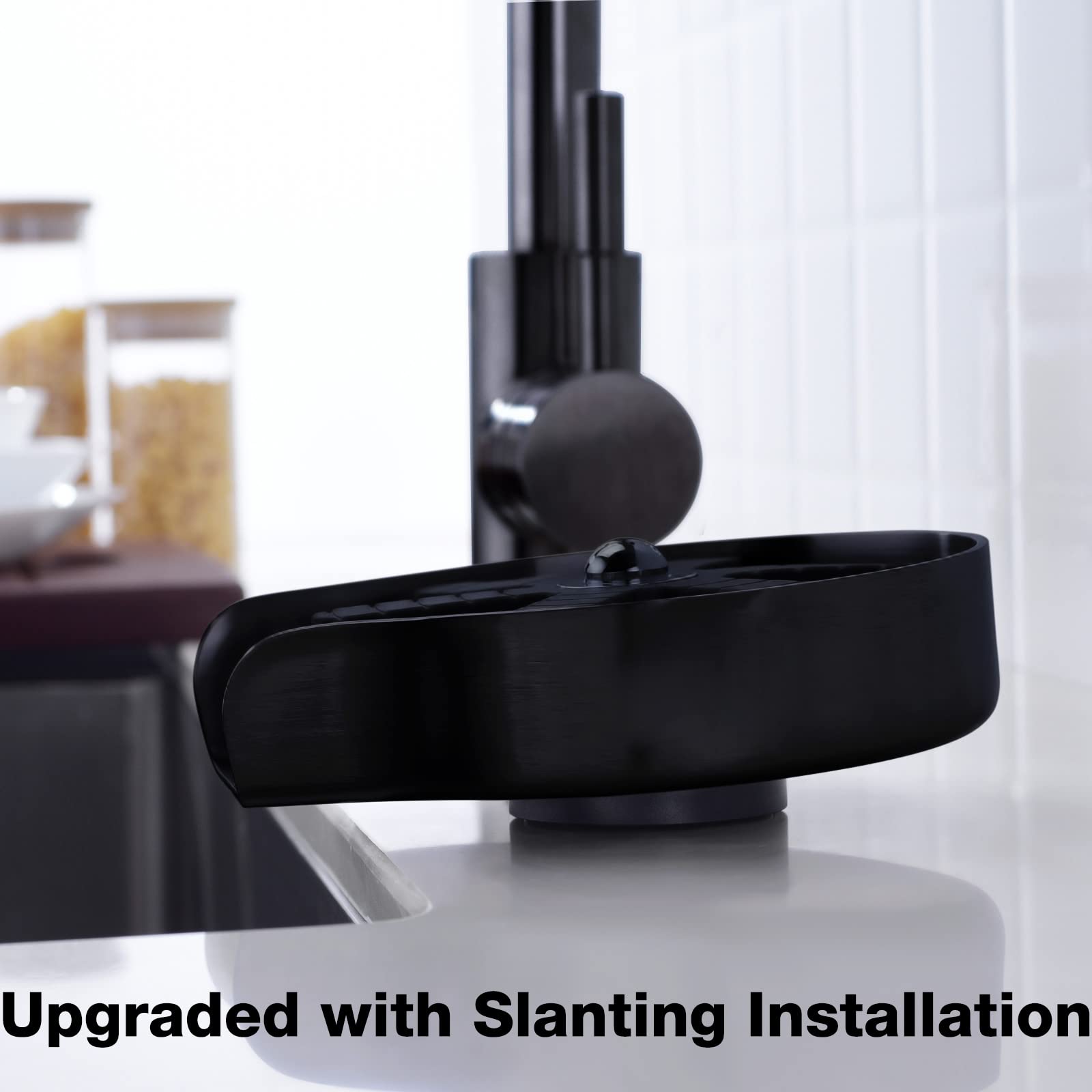 TRUSTMI Stainless Steel Matte Black Kitchen Sink Glass Rinser with Add-A-Tee Valve & Water Supply Line - Bar Glass Cleaner for Home & Commercial Use - Perfect for Restaurants, Bars, and Kitchen Sinks