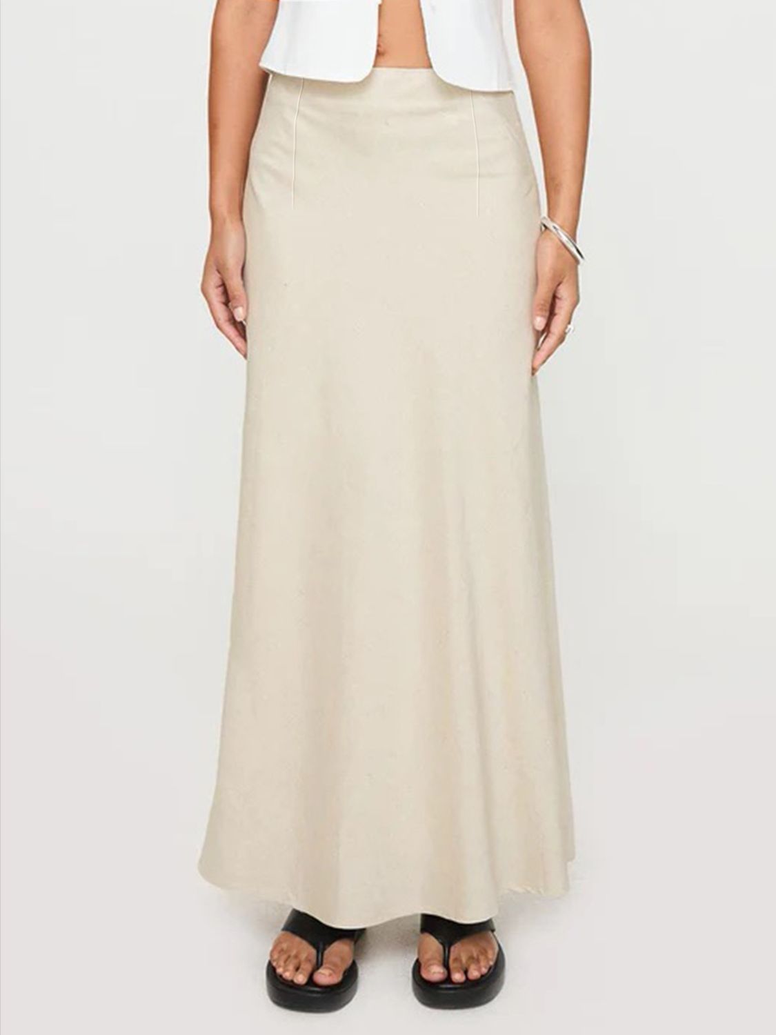 Devine Slim Beige Resort Skirt - Women's Summer Beach Cover Up Skirt for Vacation, Poolside, and Tropical Getaways