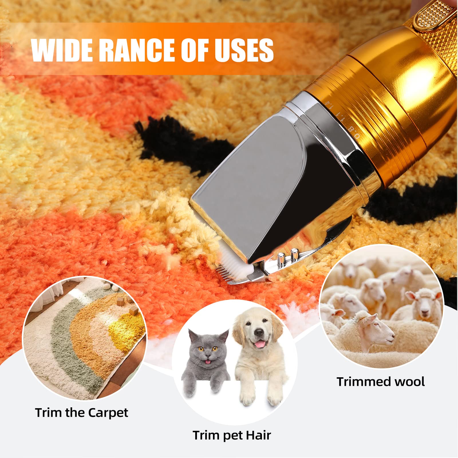 Premium Electric Carpet Trimmer & Tufting Tool Kit - Professional Rug Making Shears with 2 Lubricating Oils for Handmade, Tufted & Clean Rugs - Perfect for DIY Carpet Repair, Home Decor Projects & Crafting