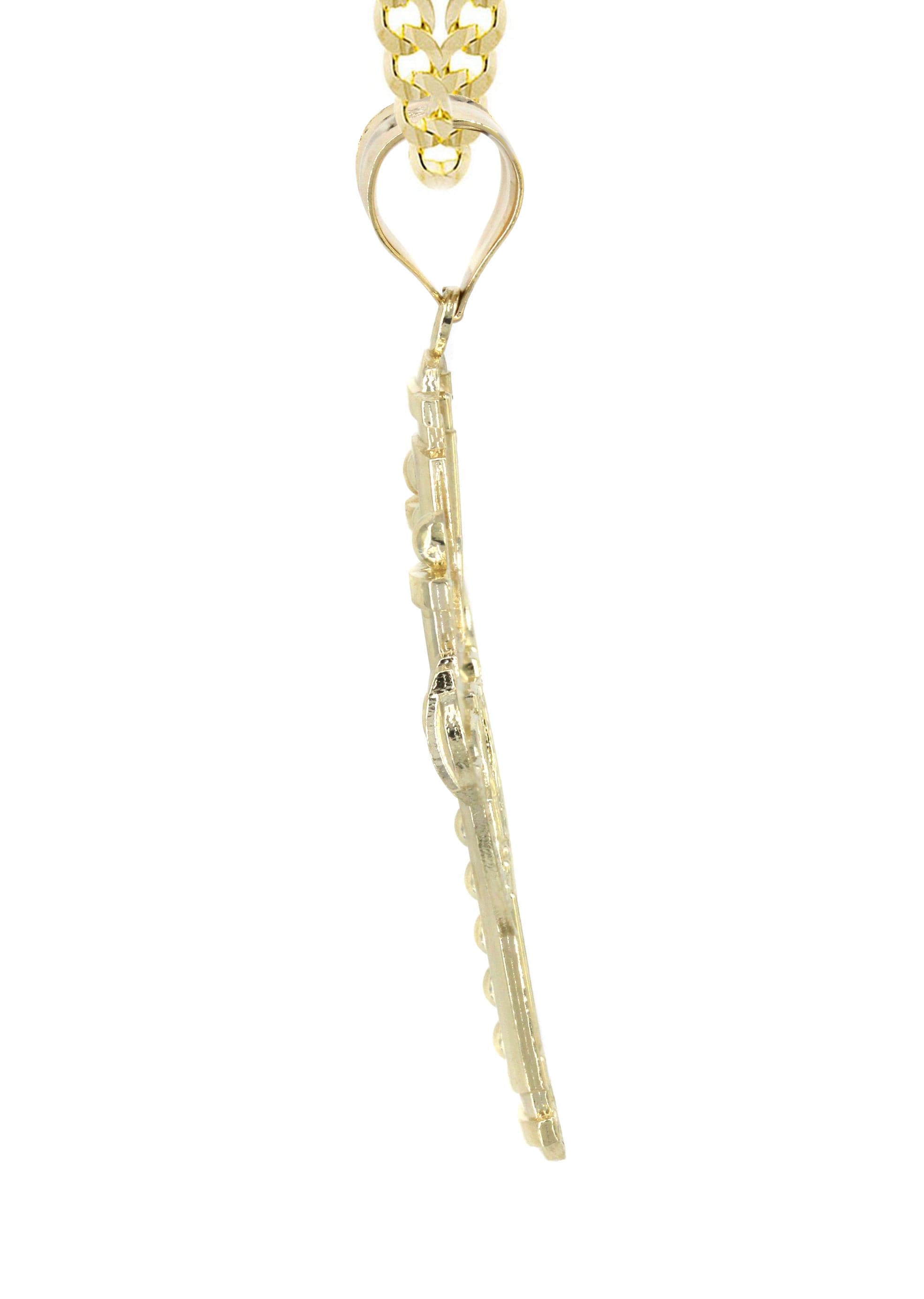 10K Yellow Gold Cross Necklace for Women & Men - 14.2 Grams Solid Gold Religious Jewelry - Perfect for Baptism, First Communion, Confirmation & Everyday Wear
