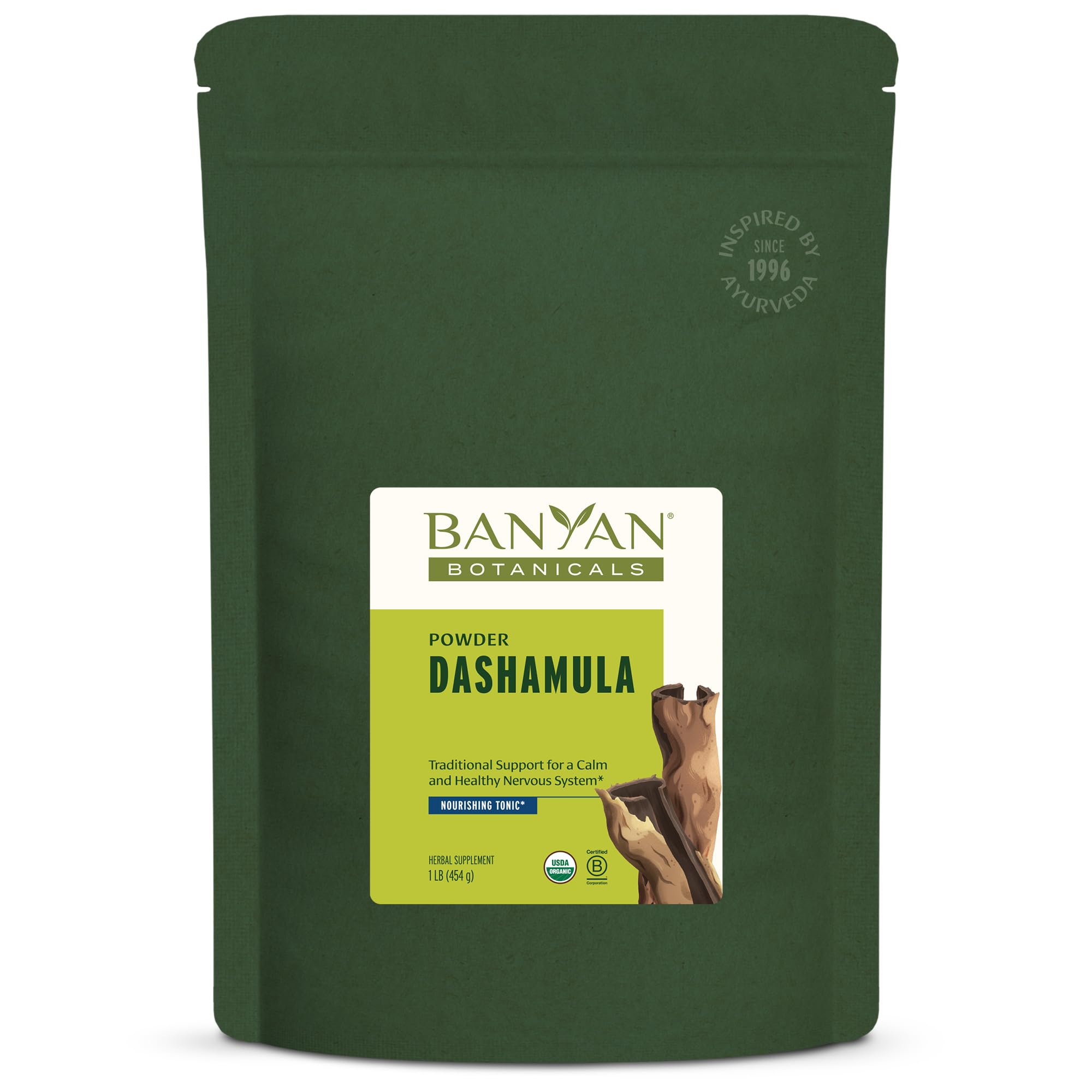 Banyan Botanicals Dashamula Powder - Organic Ayurvedic Stress Relief Supplement with Gokshura & Bilva Fruit - 1 lb - Certified Organic, Non-GMO, Vegan, Gluten Free - Supports Relaxation & Sleep for Busy Lifestyles